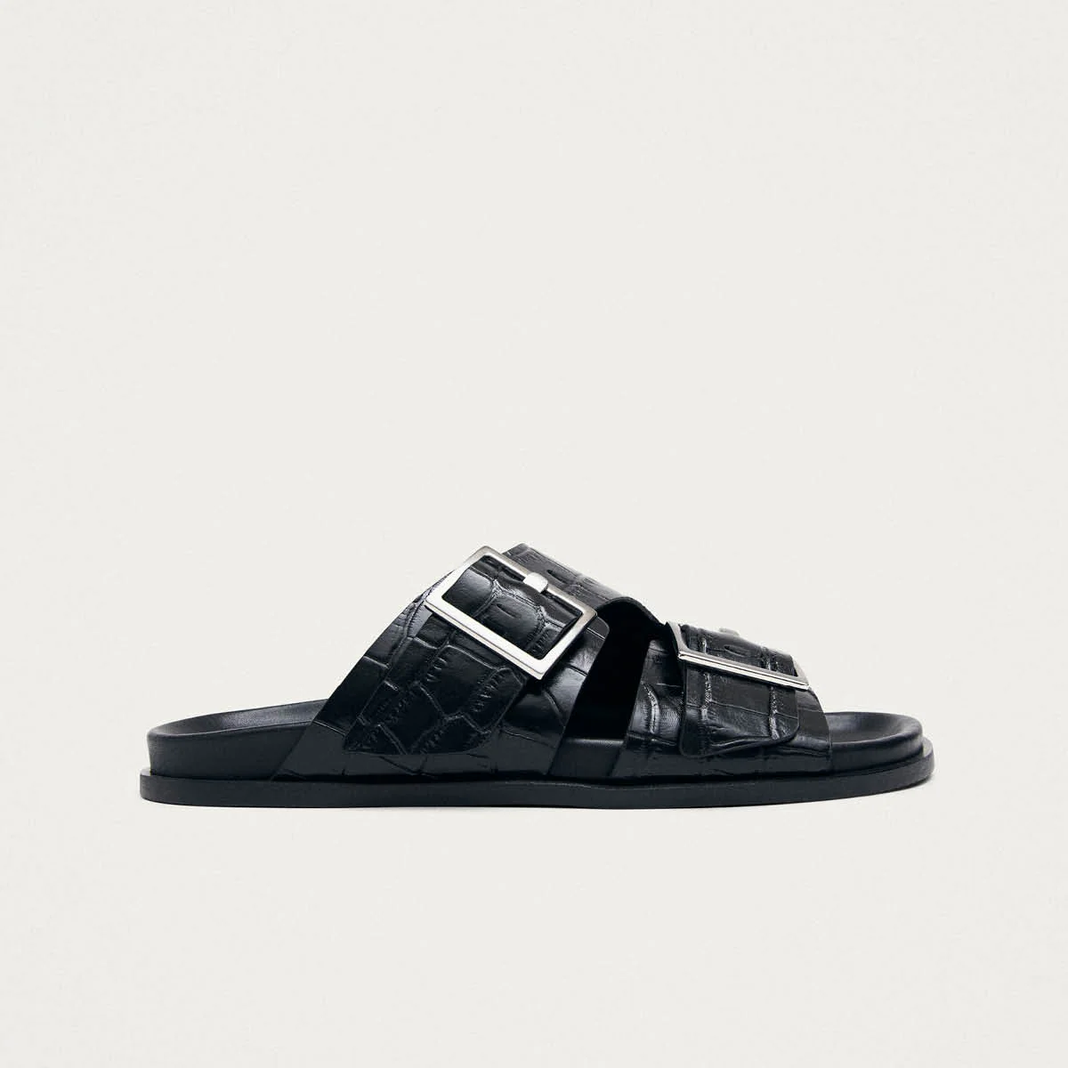 Alba Alli Black Leather Sandals - Image 3