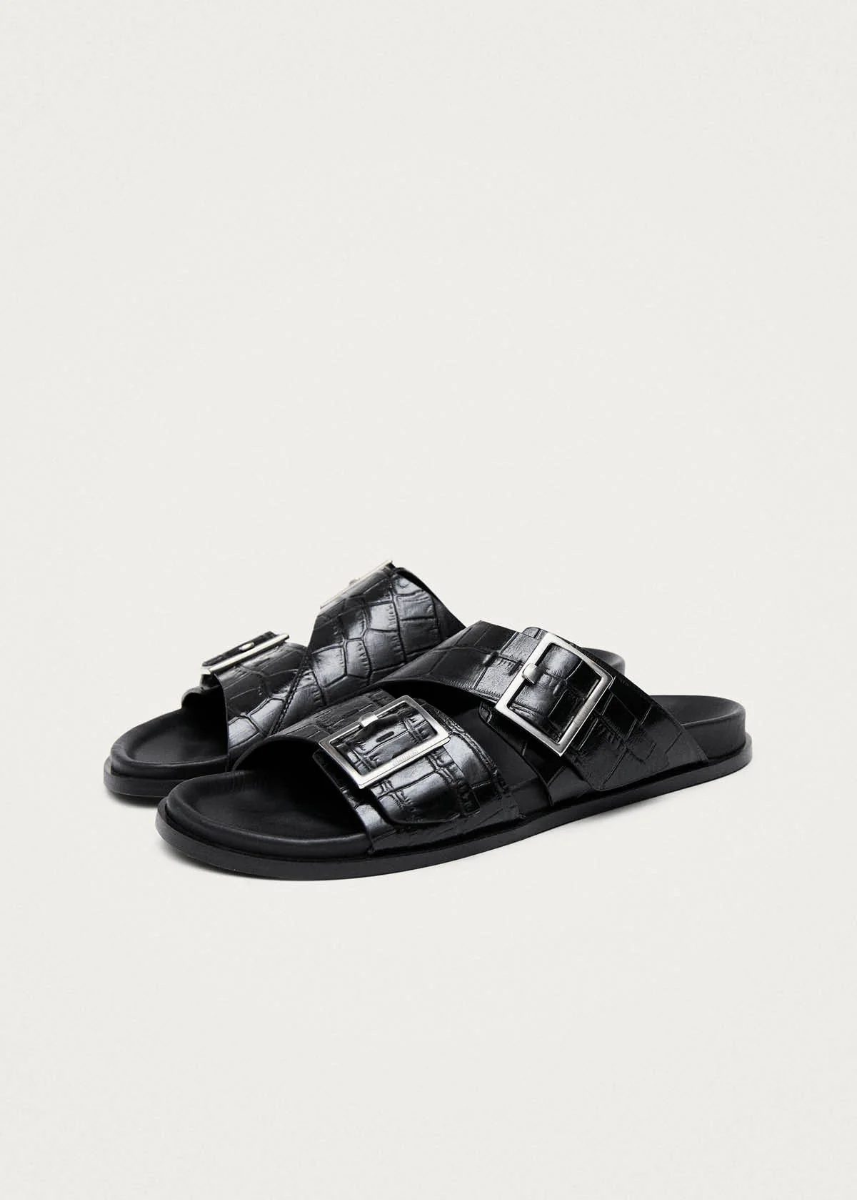 Alba Alli Black Leather Sandals - Image 6