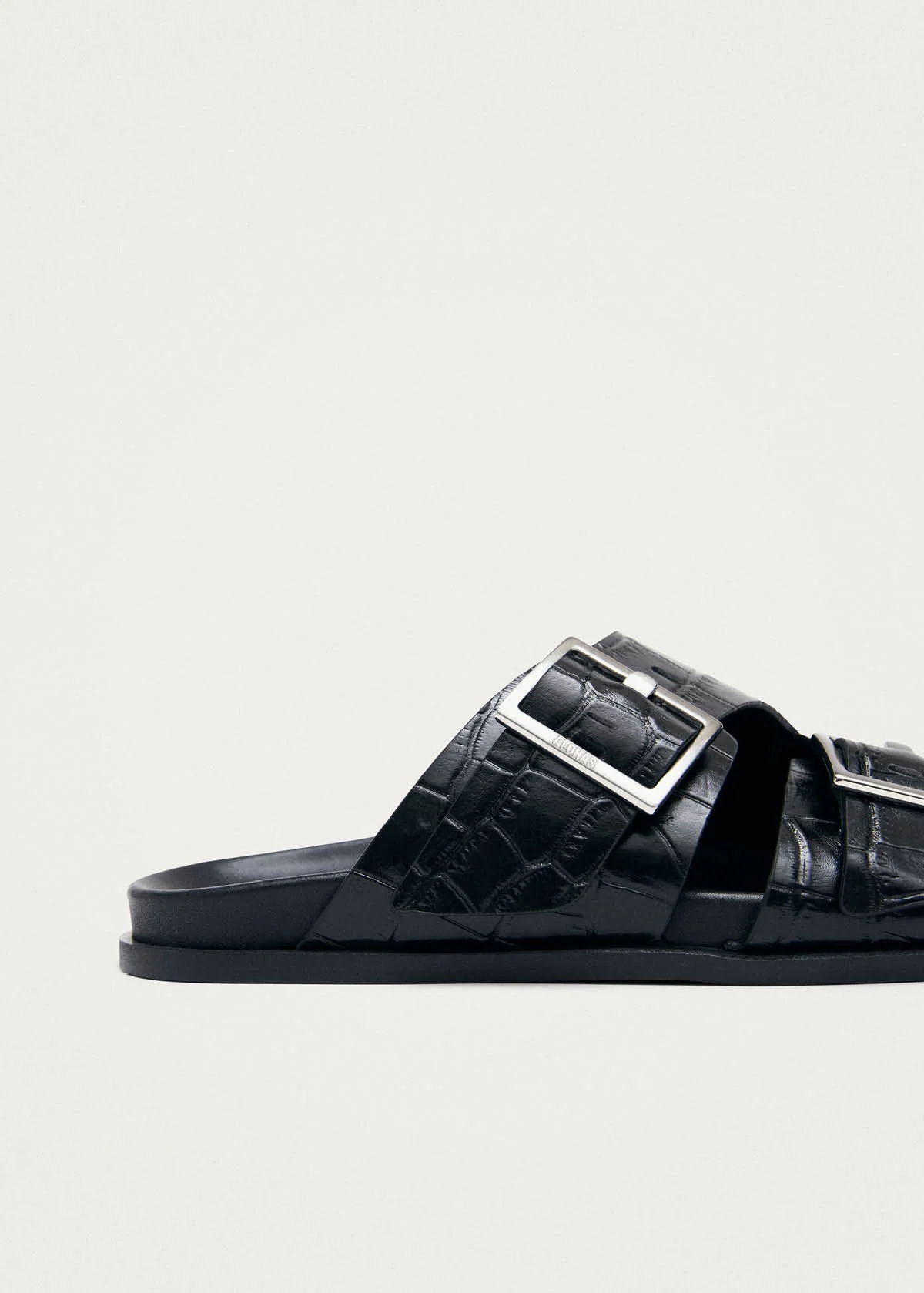 Alba Alli Black Leather Sandals - Image 7