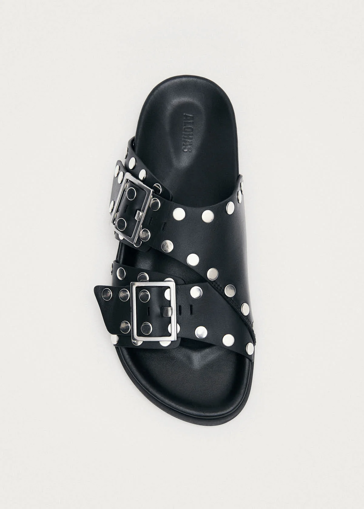 Alba Studs Black Leather Sandals - Image 5