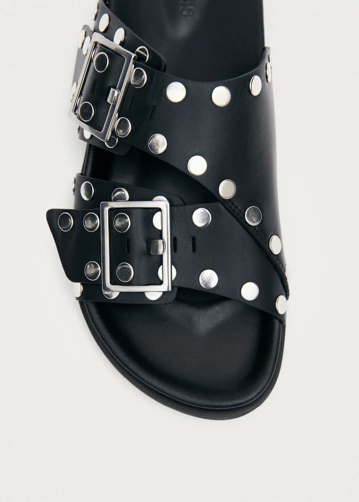 Alba Studs Black Leather Sandals - Image 6
