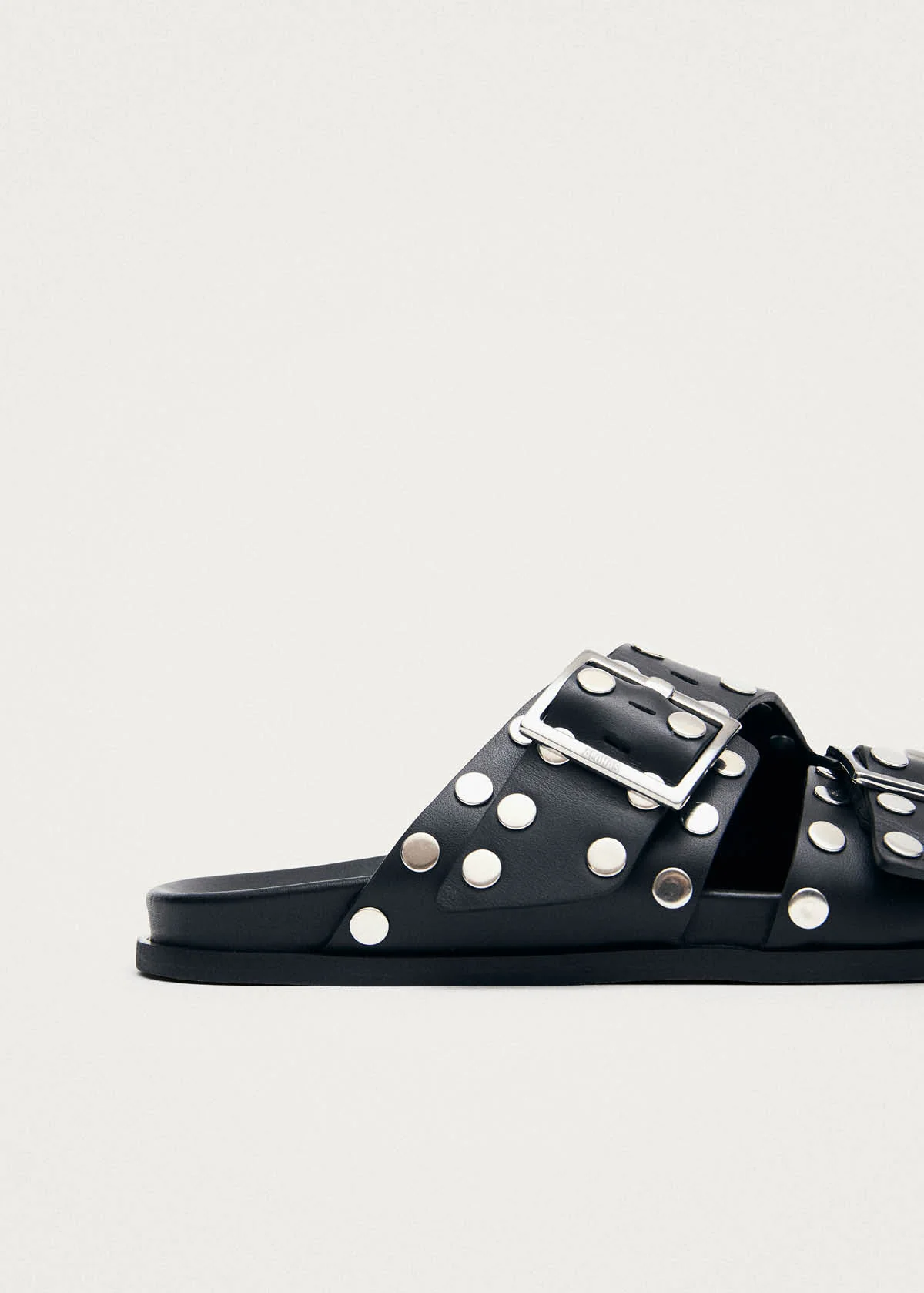 Alba Studs Black Leather Sandals - Image 7