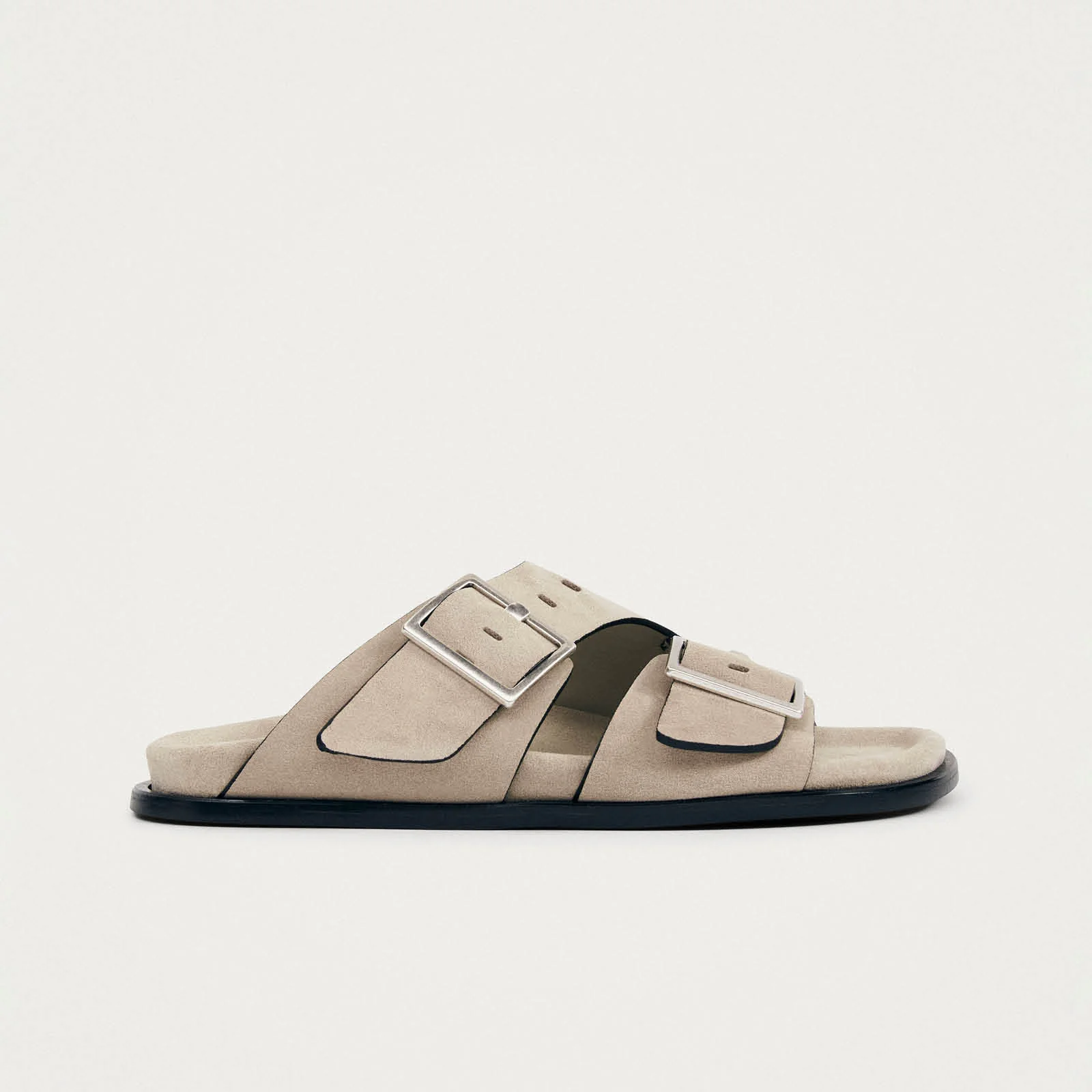 Alba Suede Beige Leather Sandals - Image 3