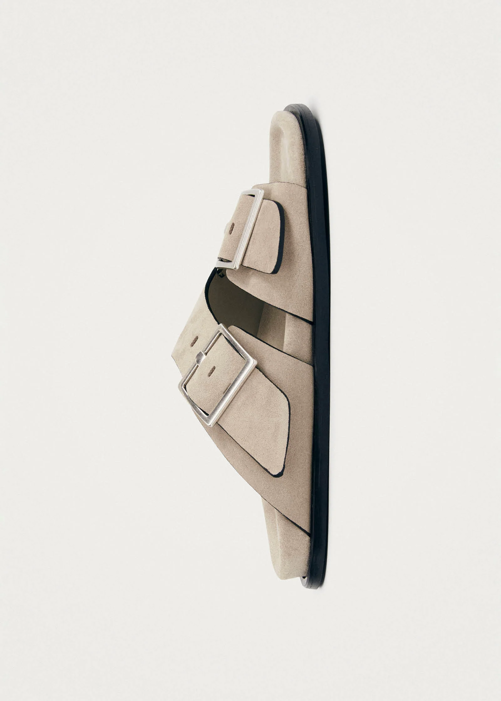 Alba Suede Beige Leather Sandals - Image 4