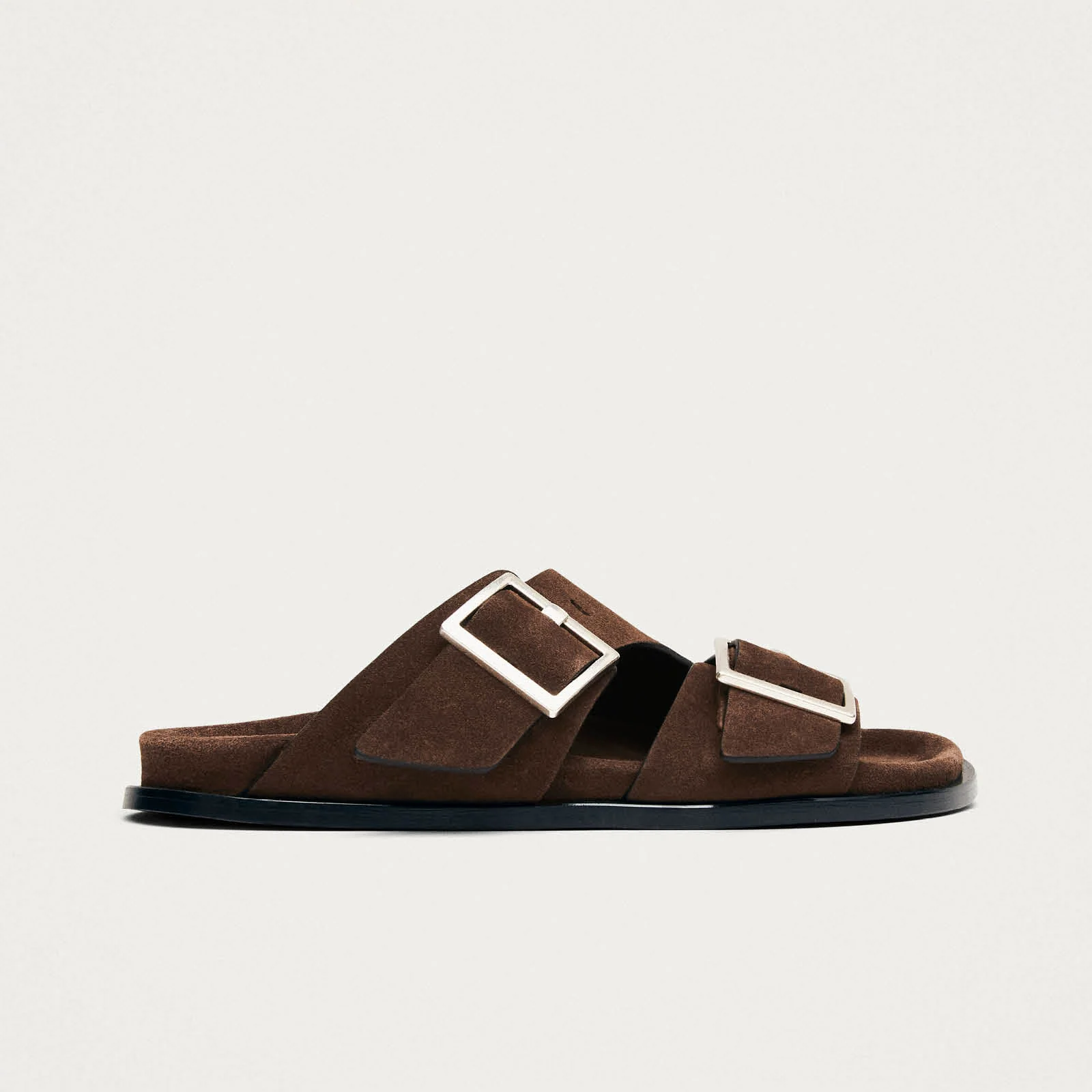 Alba Suede Brown Leather Sandals - Image 3
