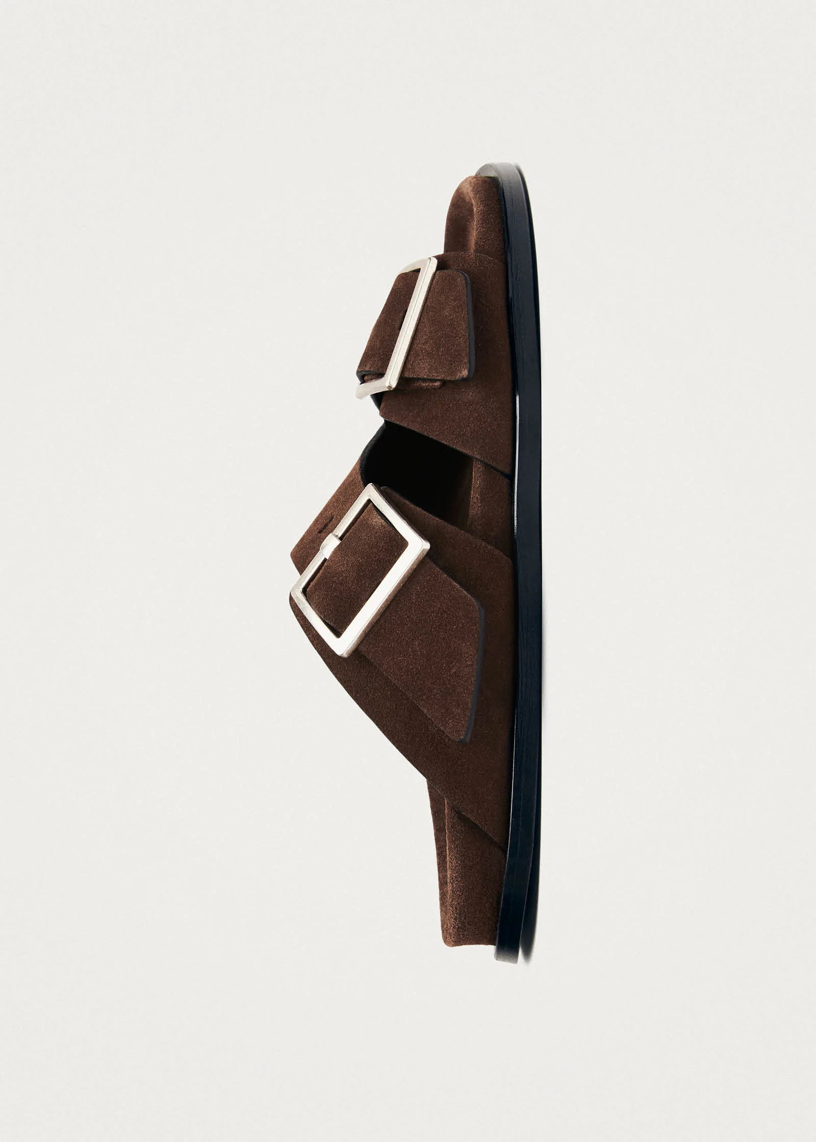 Alba Suede Brown Leather Sandals - Image 4
