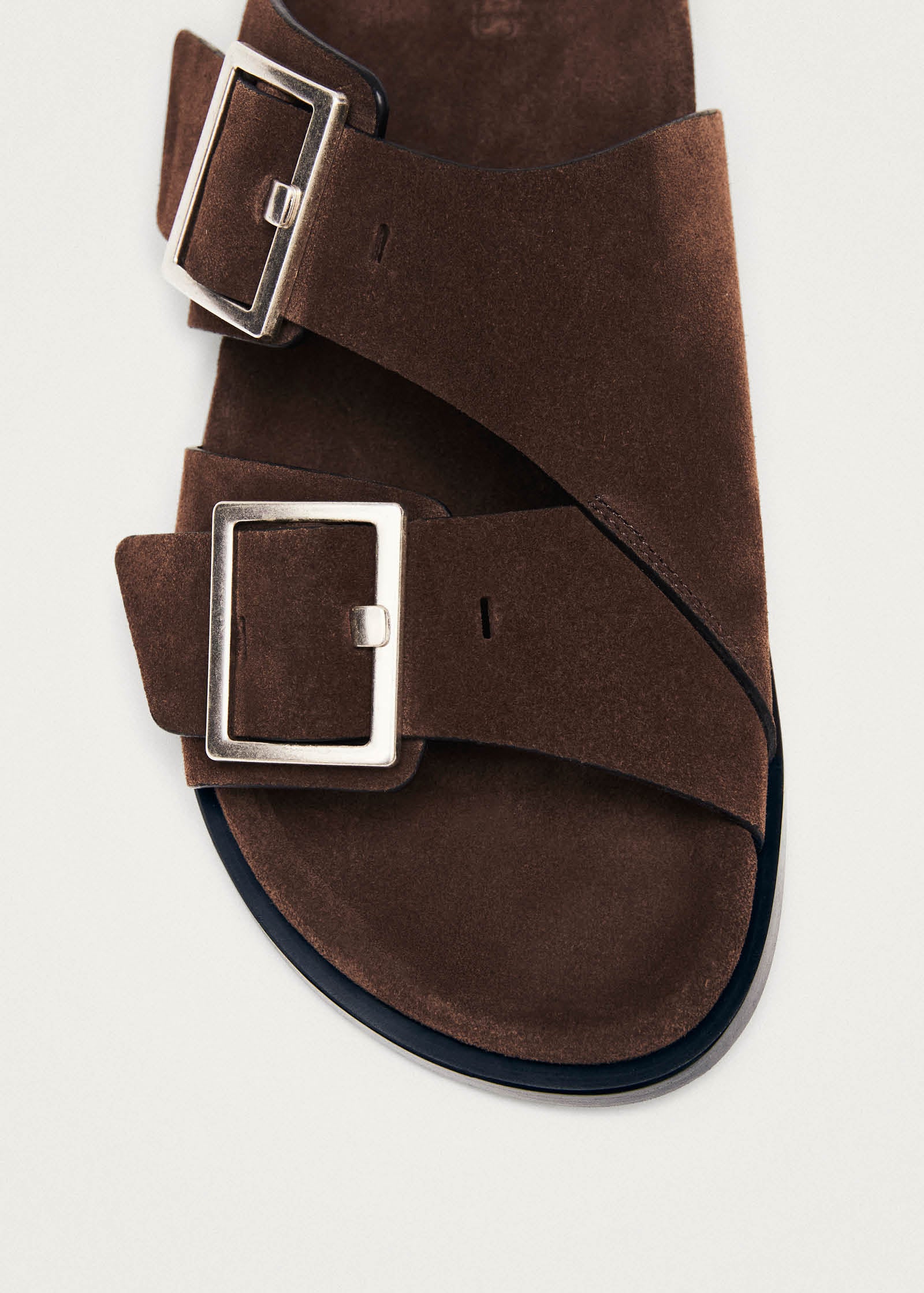 Alba Suede Brown Leather Sandals - Image 6