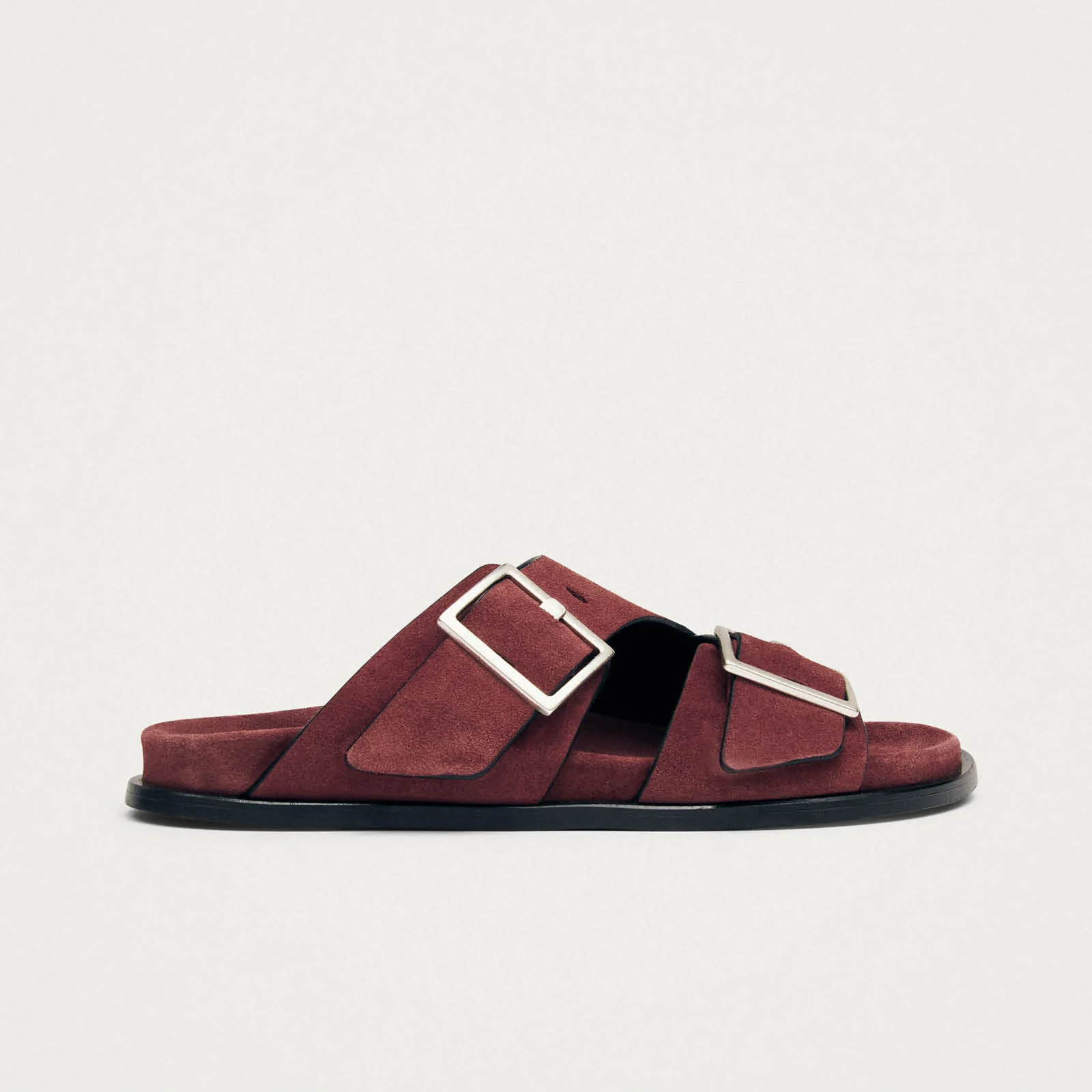 Alba Suede Burgundy Leather Sandals - Image 3