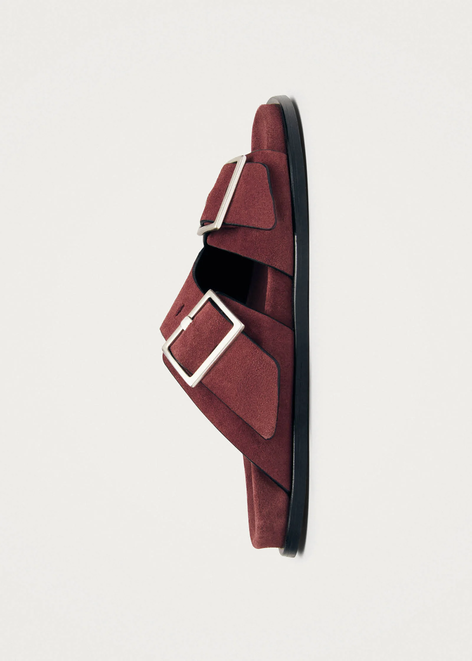 Alba Suede Burgundy Leather Sandals - Image 4