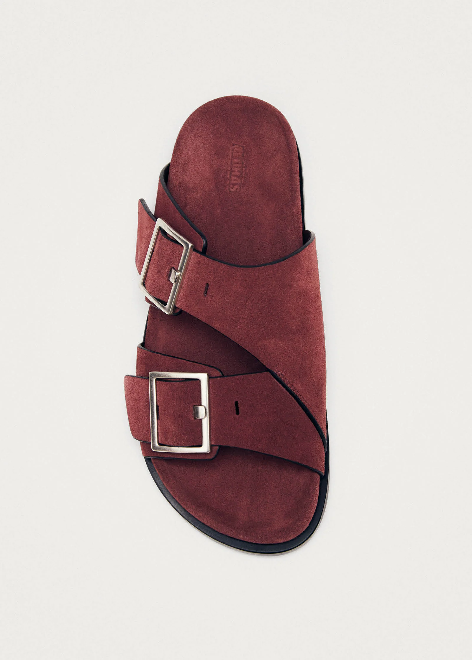 Alba Suede Burgundy Leather Sandals - Image 5
