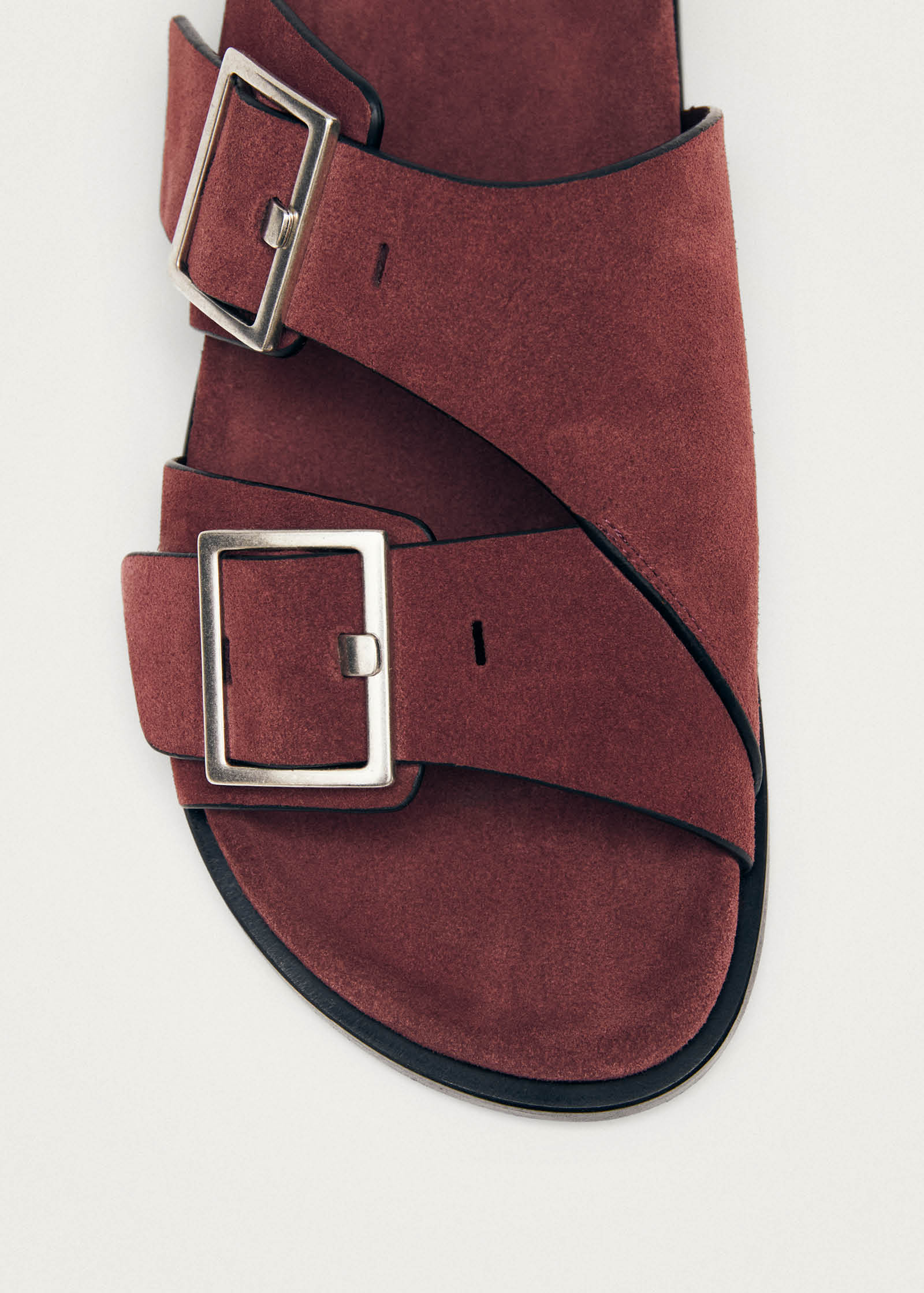 Alba Suede Burgundy Leather Sandals - Image 6