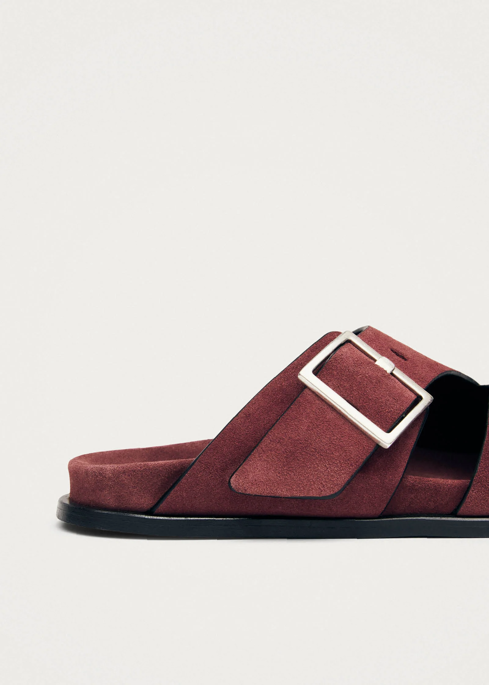 Alba Suede Burgundy Leather Sandals - Image 7