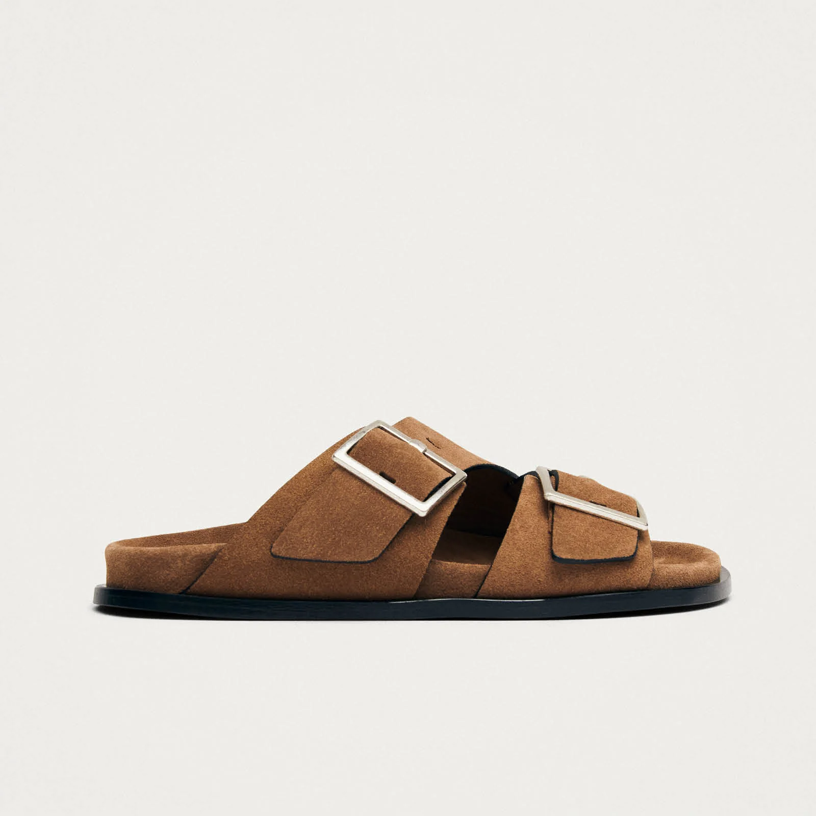 Alba Suede Tan Leather Sandals - Image 3