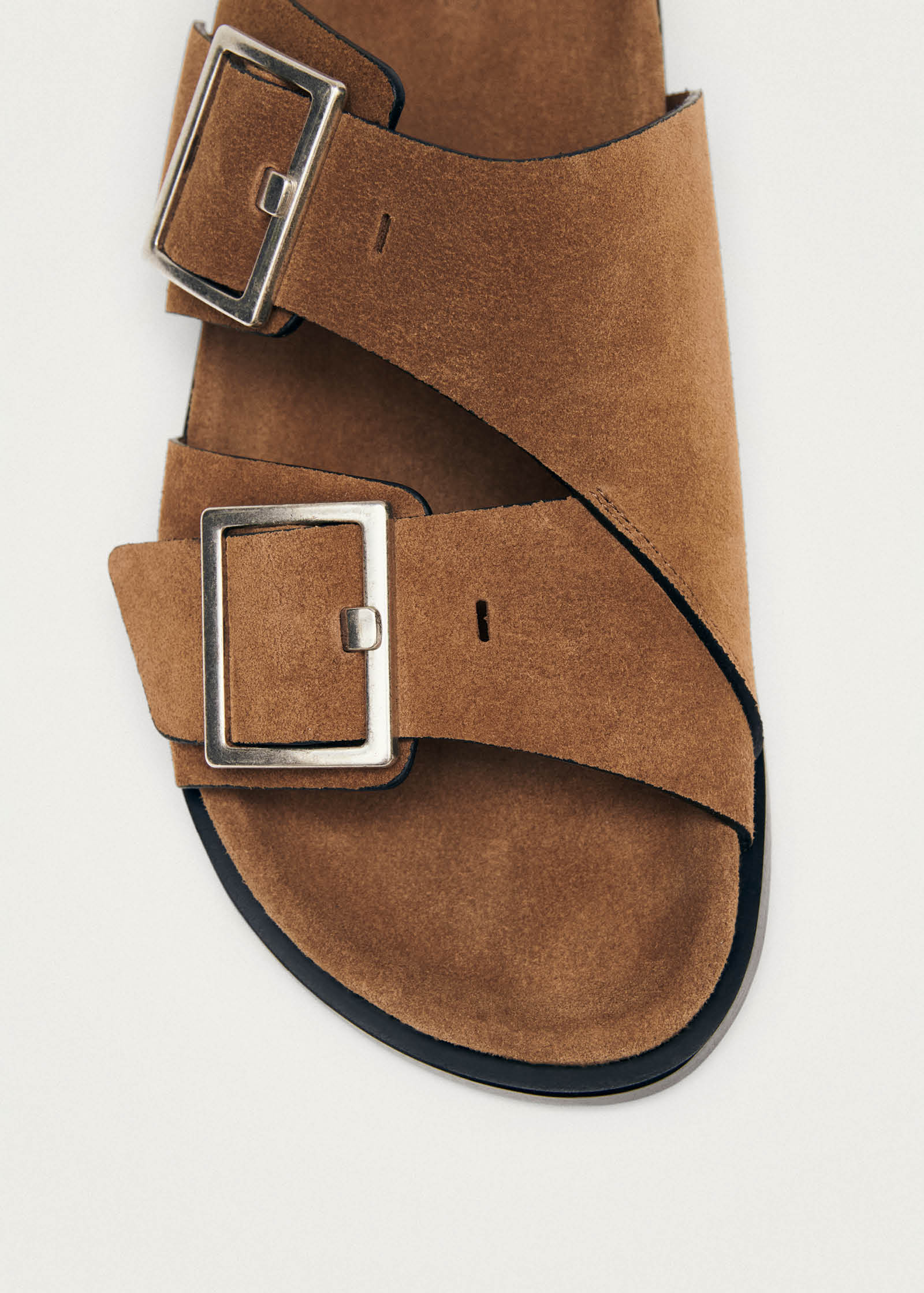 Alba Suede Tan Leather Sandals - Image 6