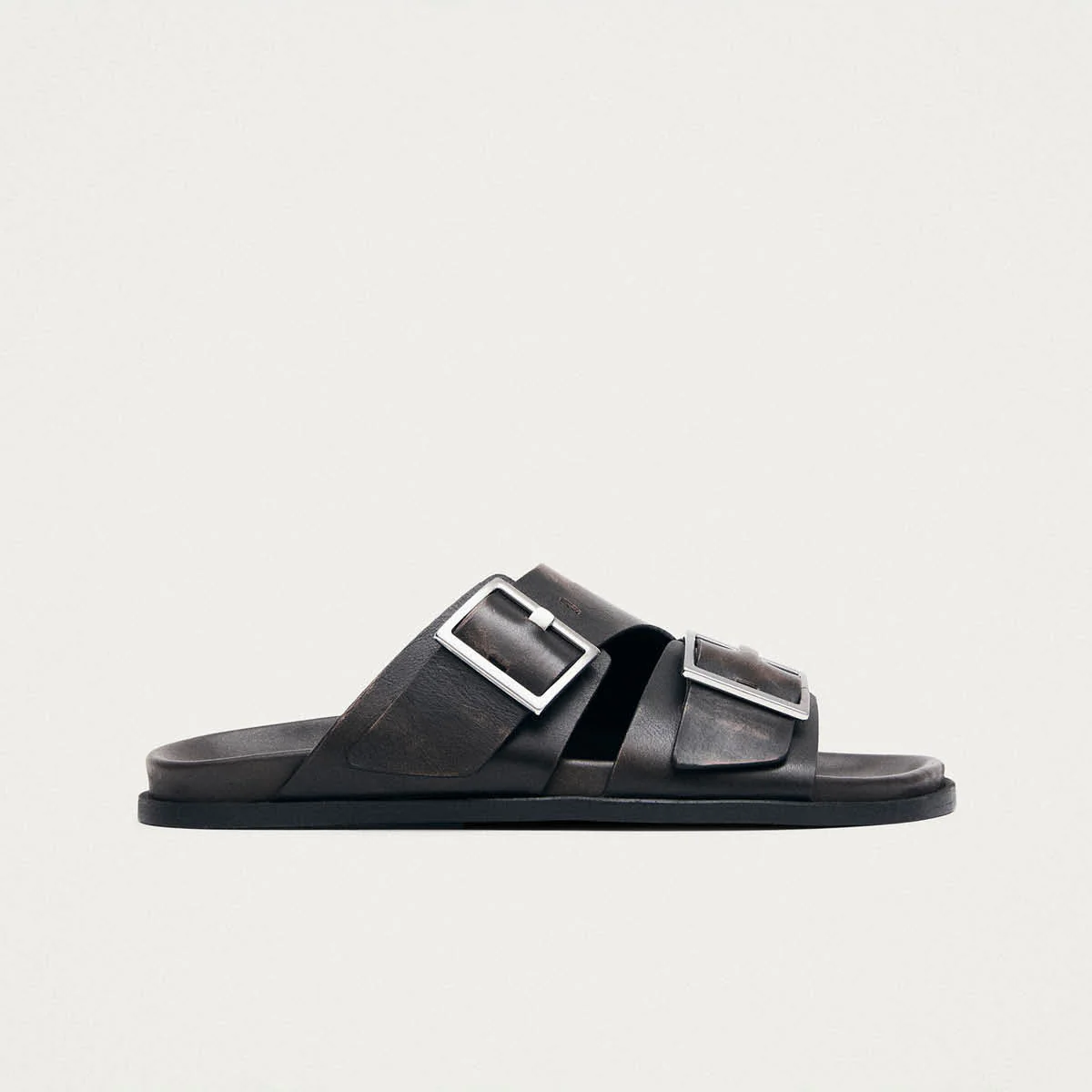 Alba Vintage Effect Brown Leather Sandals - Image 3