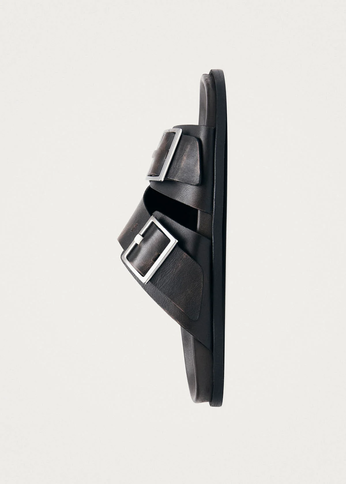 Alba Vintage Effect Brown Leather Sandals - Image 4