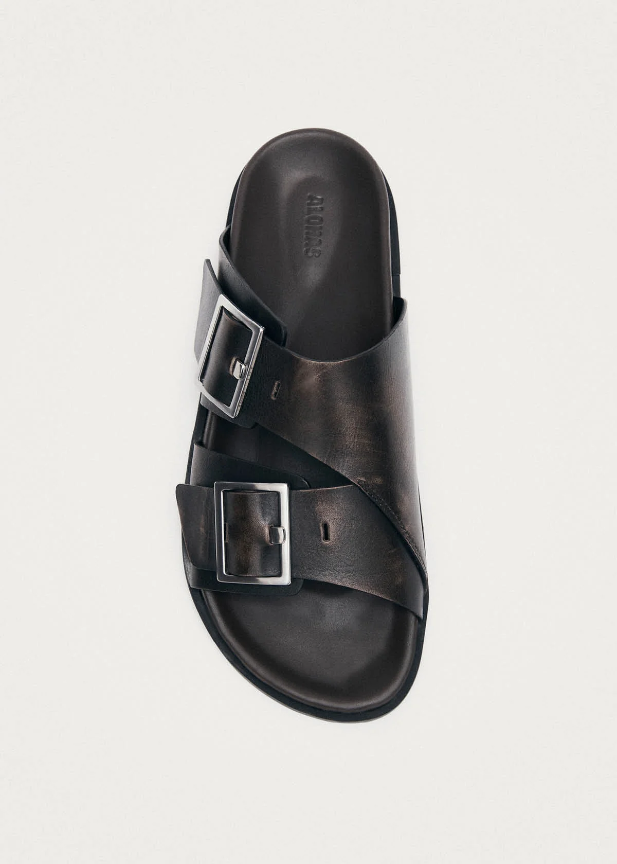 Alba Vintage Effect Brown Leather Sandals - Image 5