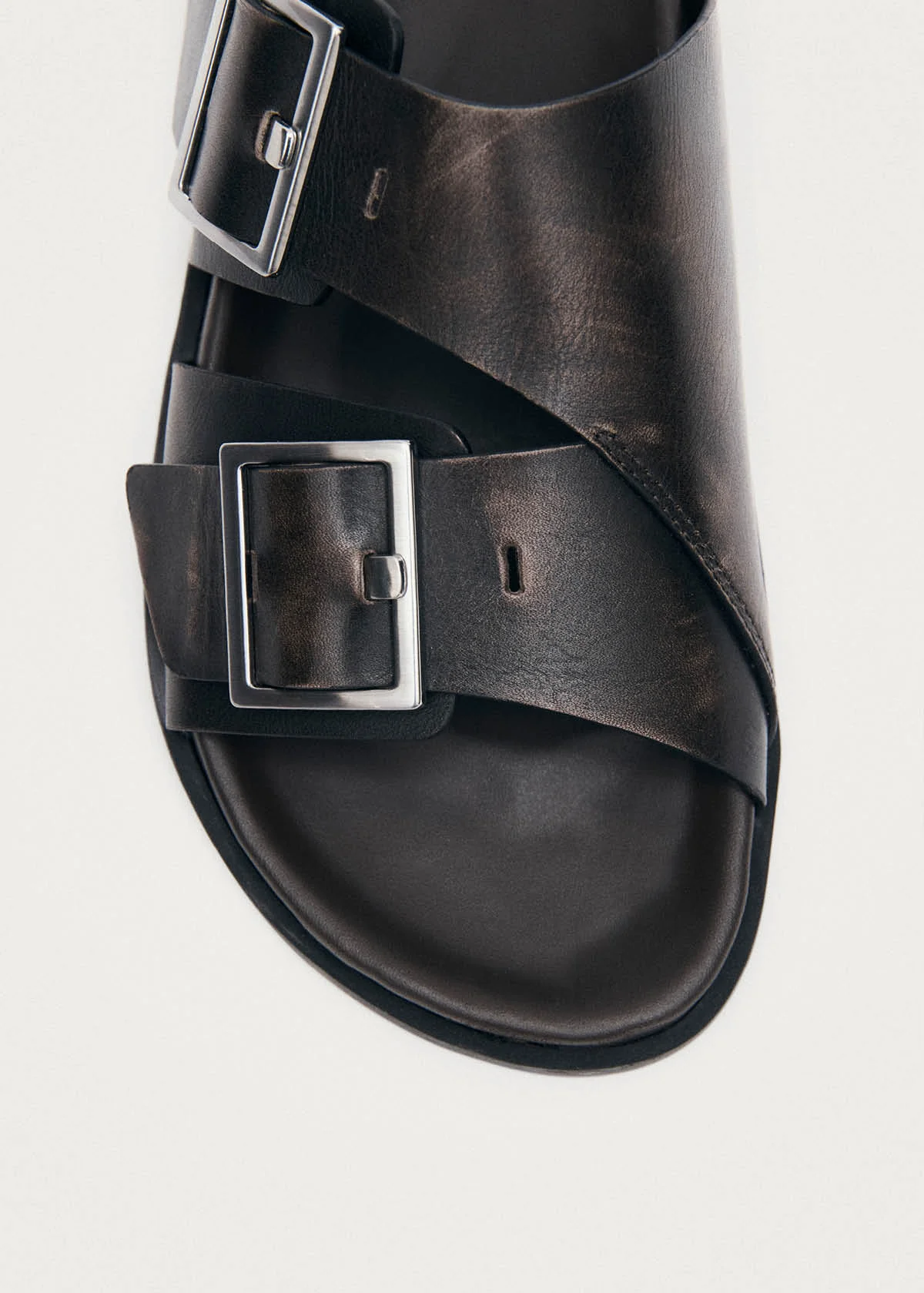 Alba Vintage Effect Brown Leather Sandals - Image 6
