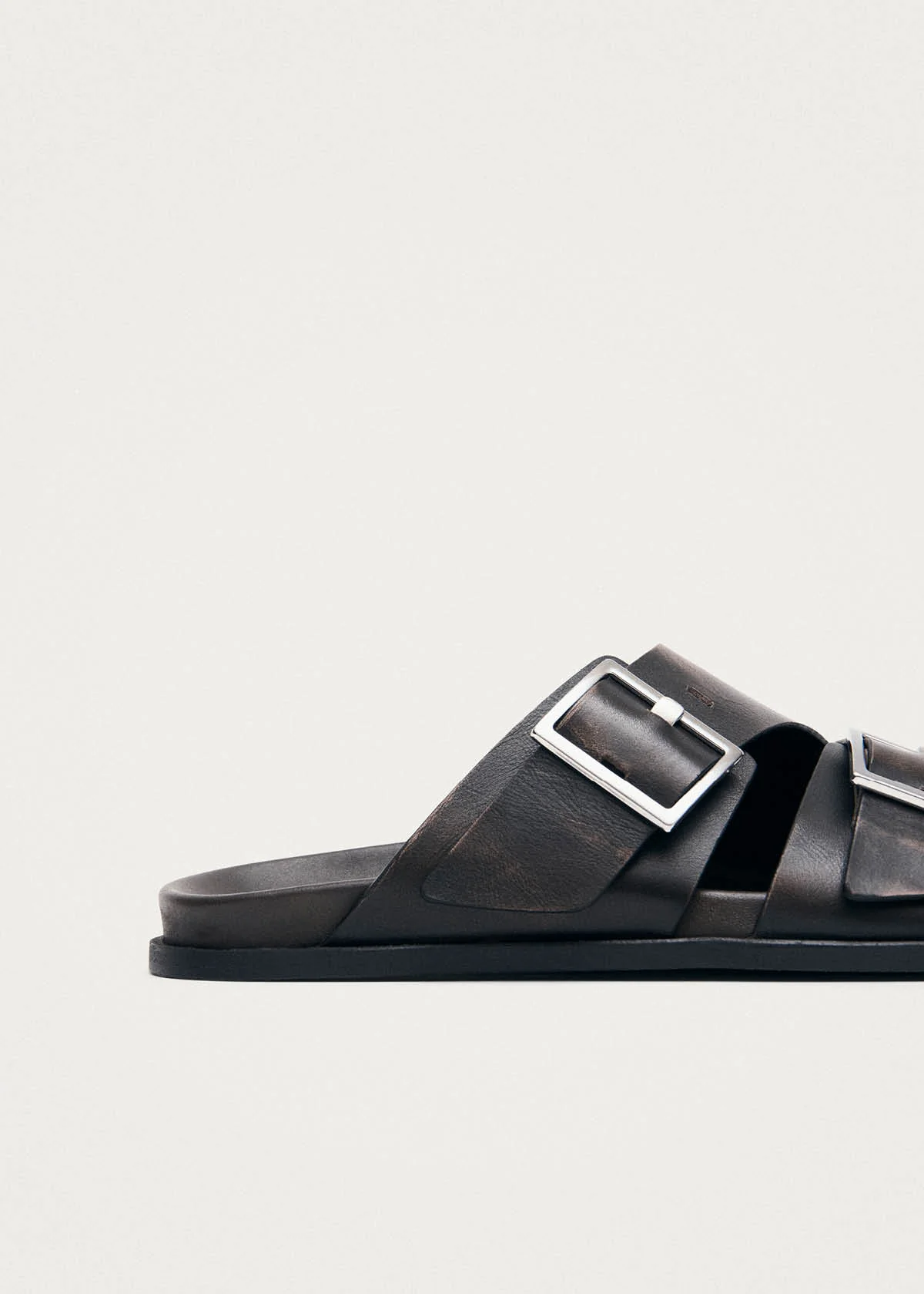 Alba Vintage Effect Brown Leather Sandals - Image 7