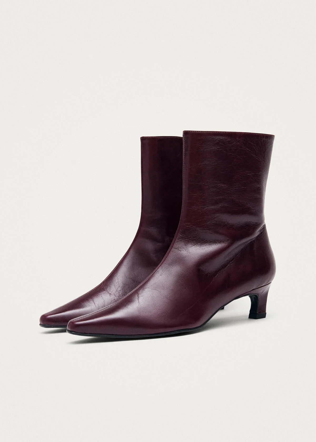 Ambar Rift Burgundy Leather Ankle Boots - Image 5