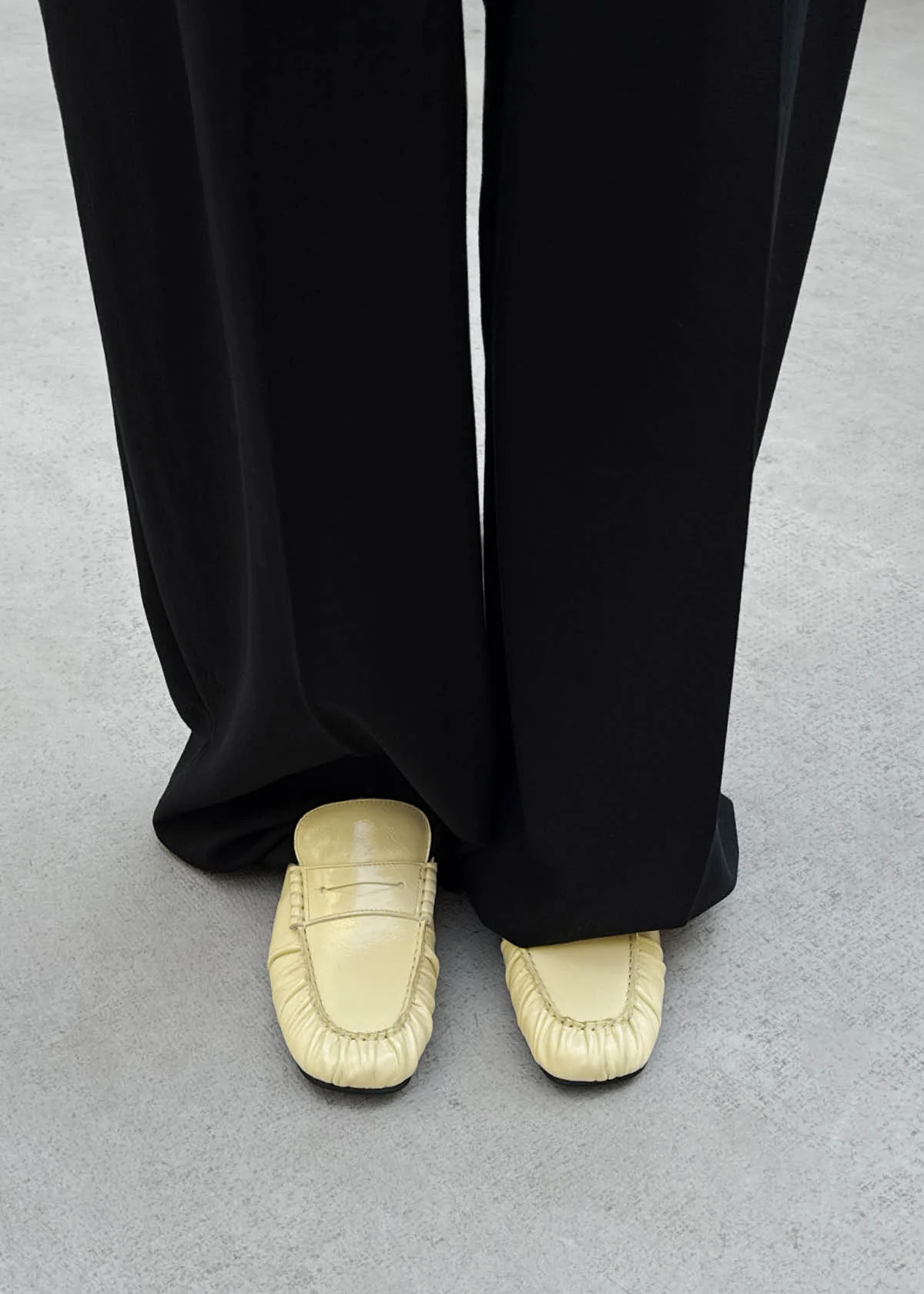 Aven Mule Patent Pale Yellow Leather Loafers - Image 2
