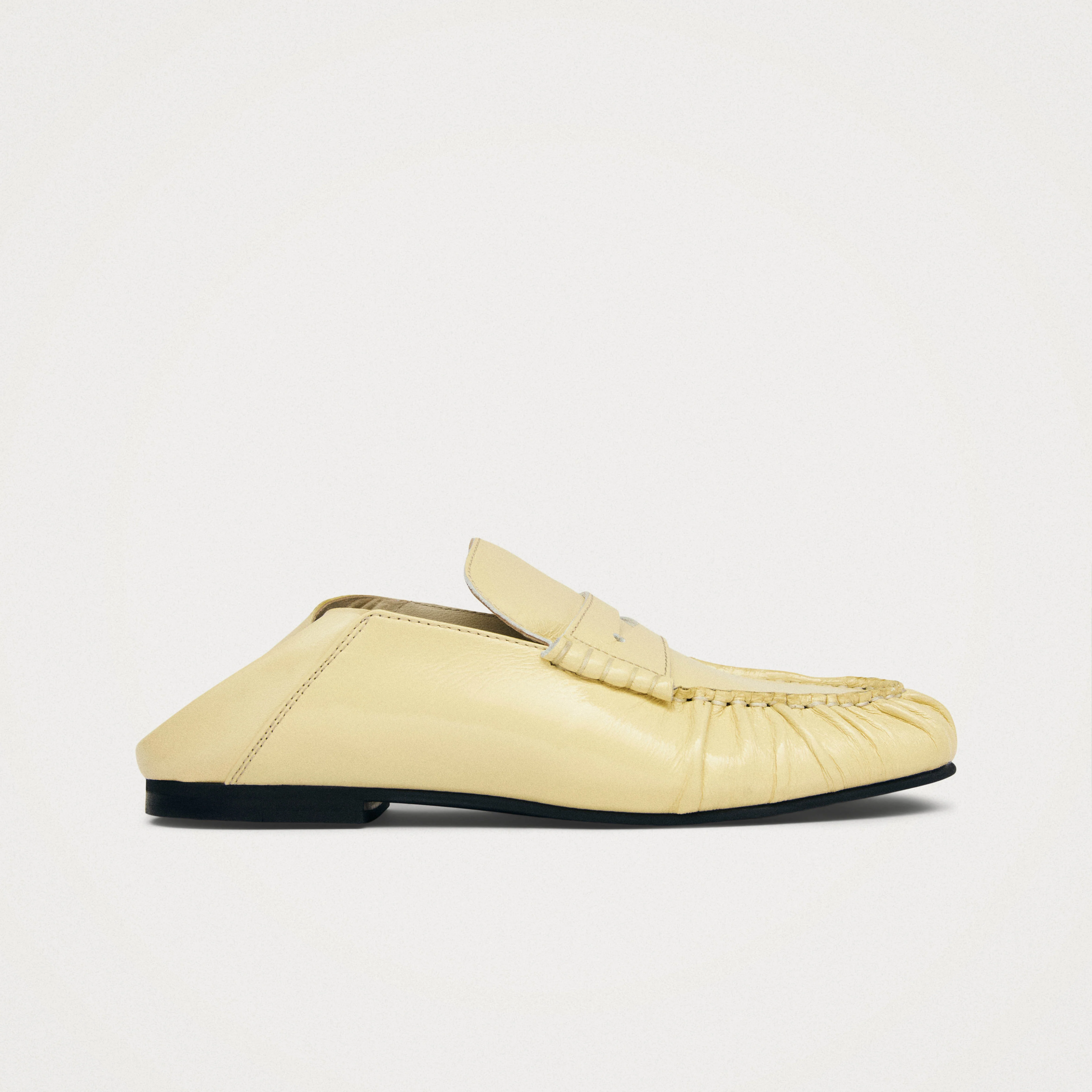 Aven Mule Patent Pale Yellow Leather Loafers - Image 3