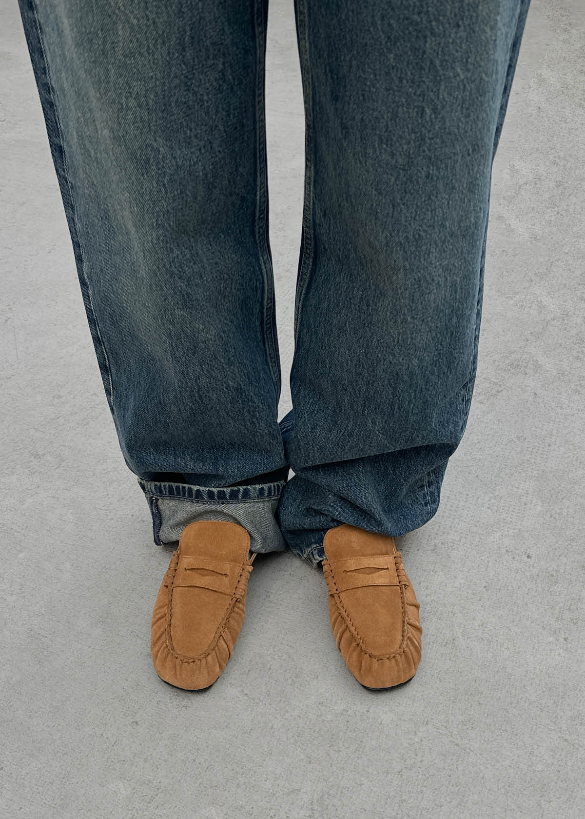 Aven Mule Suede Tan Leather Loafers - Image 2