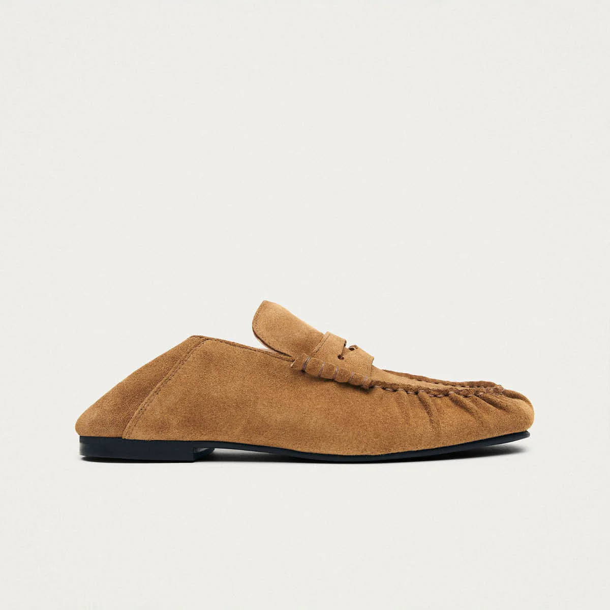 Aven Mule Suede Tan Leather Loafers - Image 3
