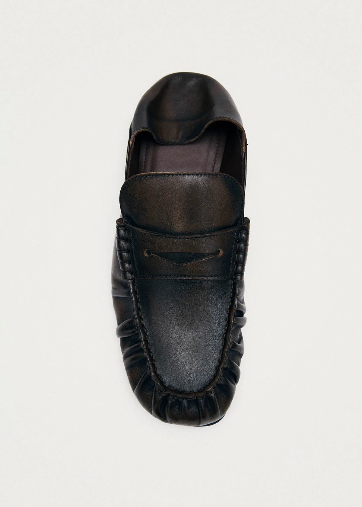 Aven Mule Vintage Effect Brown Leather Loafers - Image 5