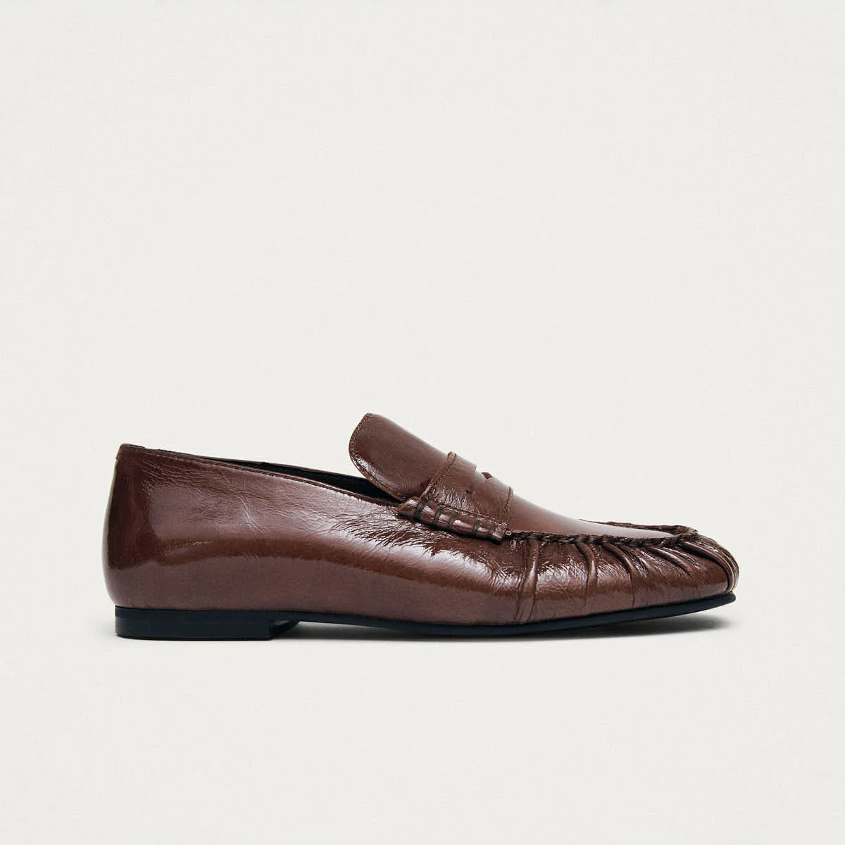 Aven Patent Brown Leather Loafers - Image 3