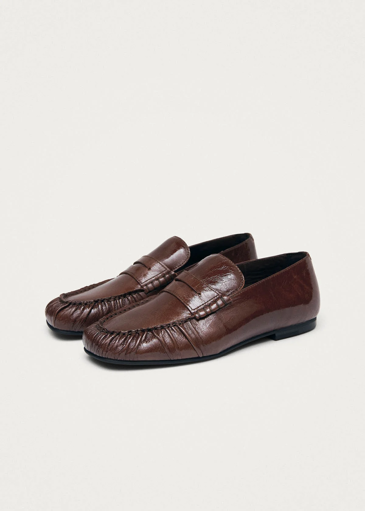Aven Patent Brown Leather Loafers - Image 7