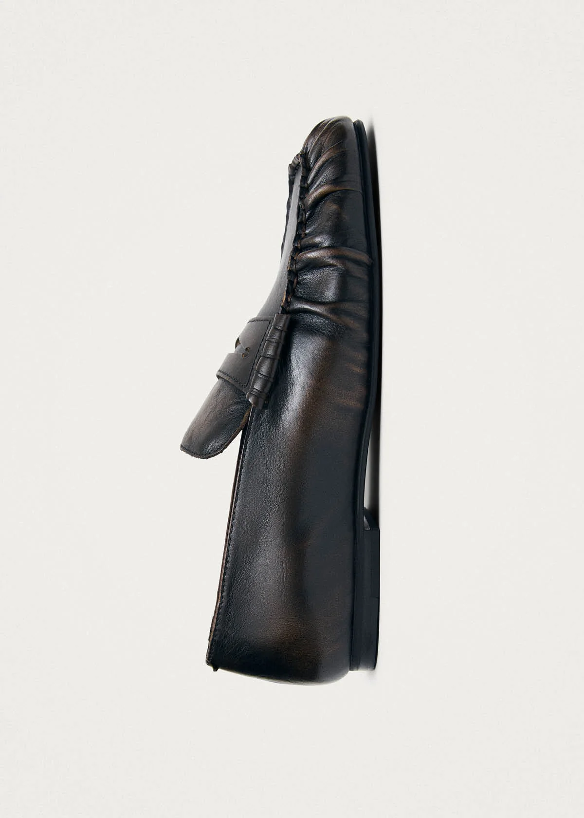Aven Vintage Effect Brown Leather Loafers - Image 4