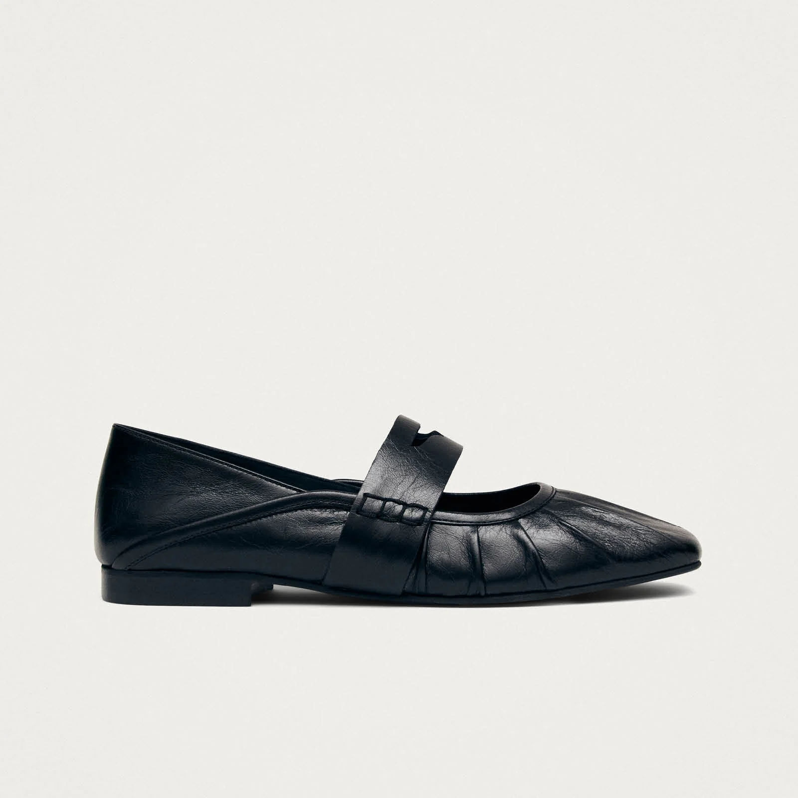 Bargo Black Leather Ballet Flats - Image 3