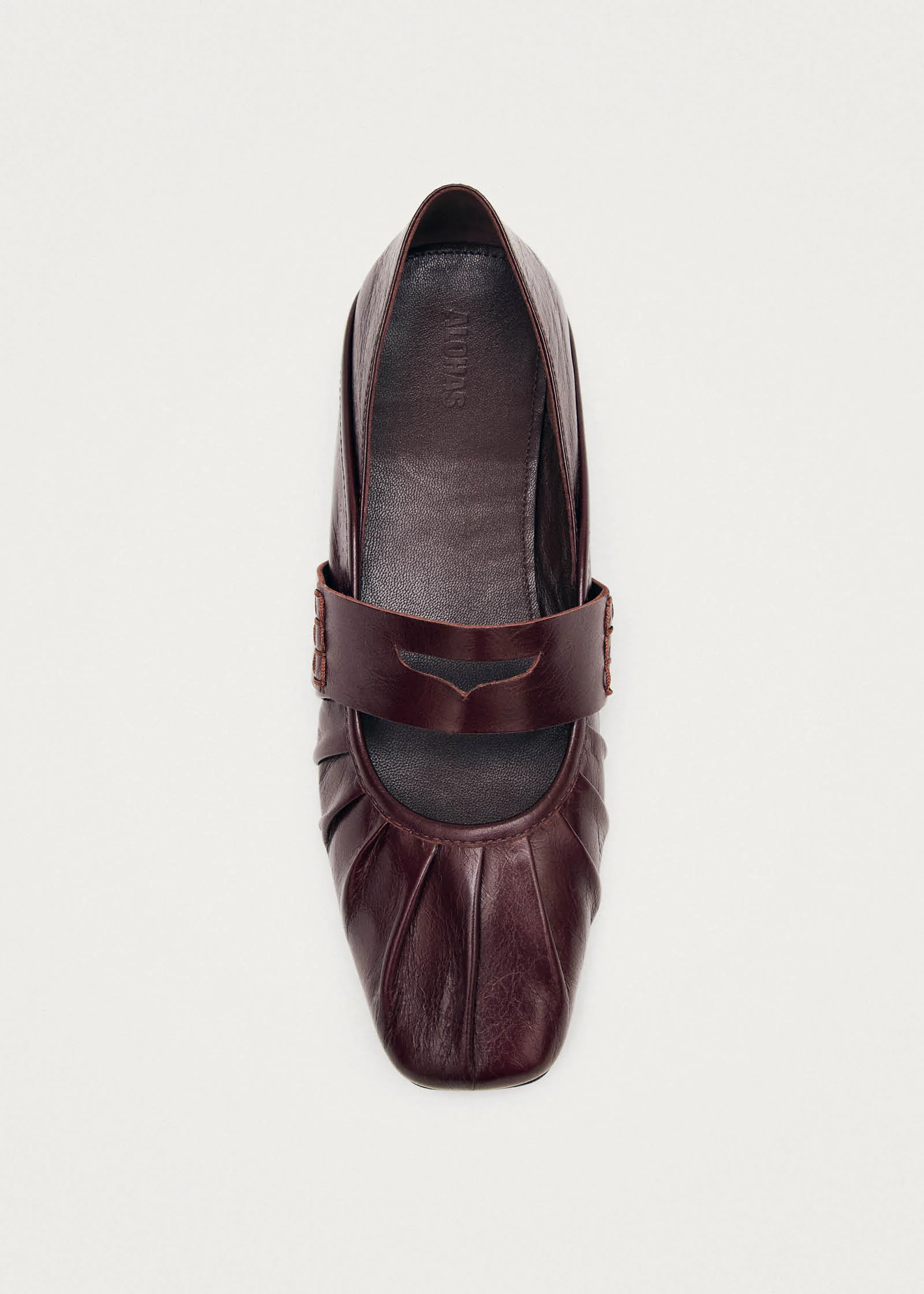 Bargo Burgundy Leather Ballet Flats - Image 5