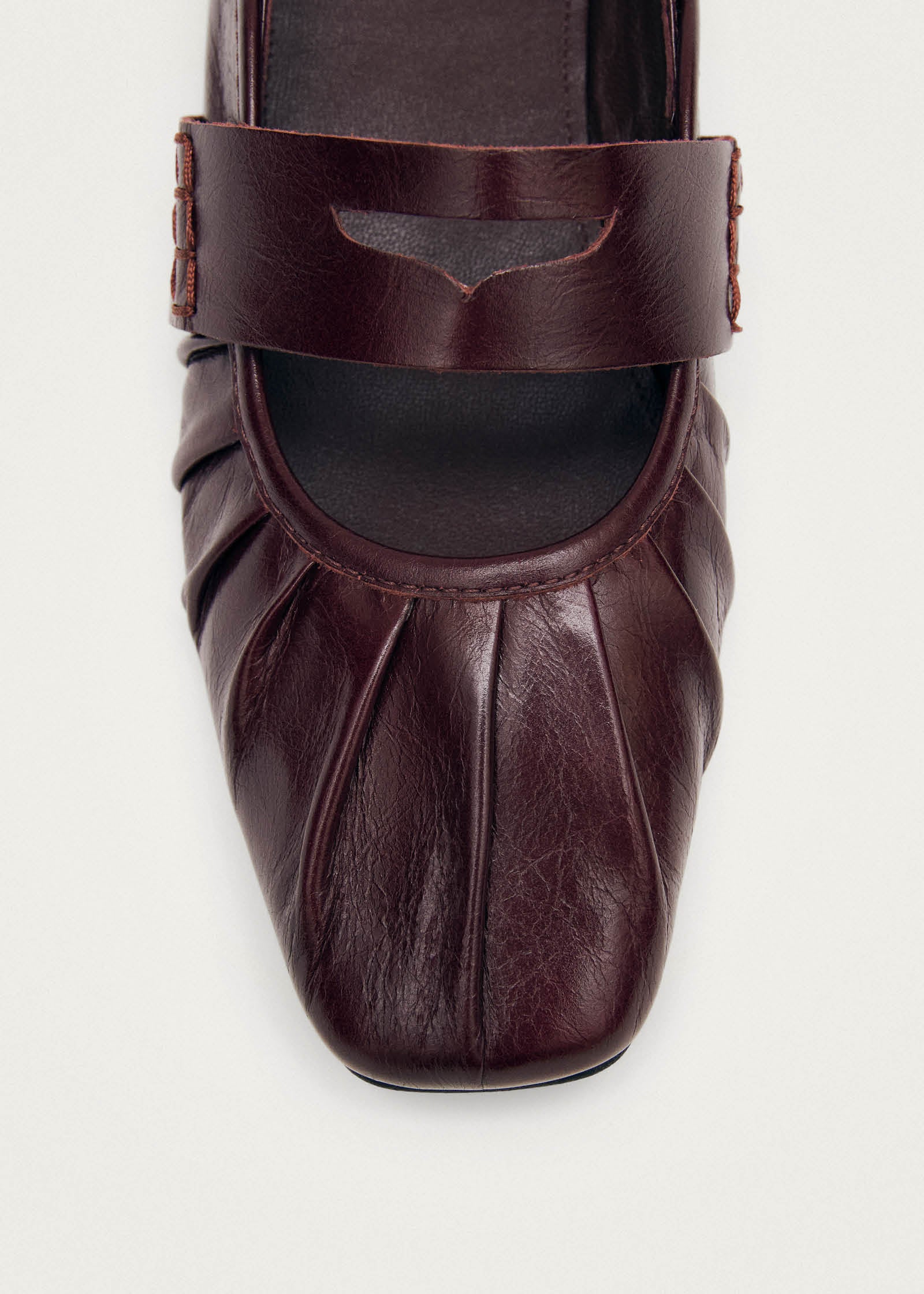 Bargo Burgundy Leather Ballet Flats - Image 6