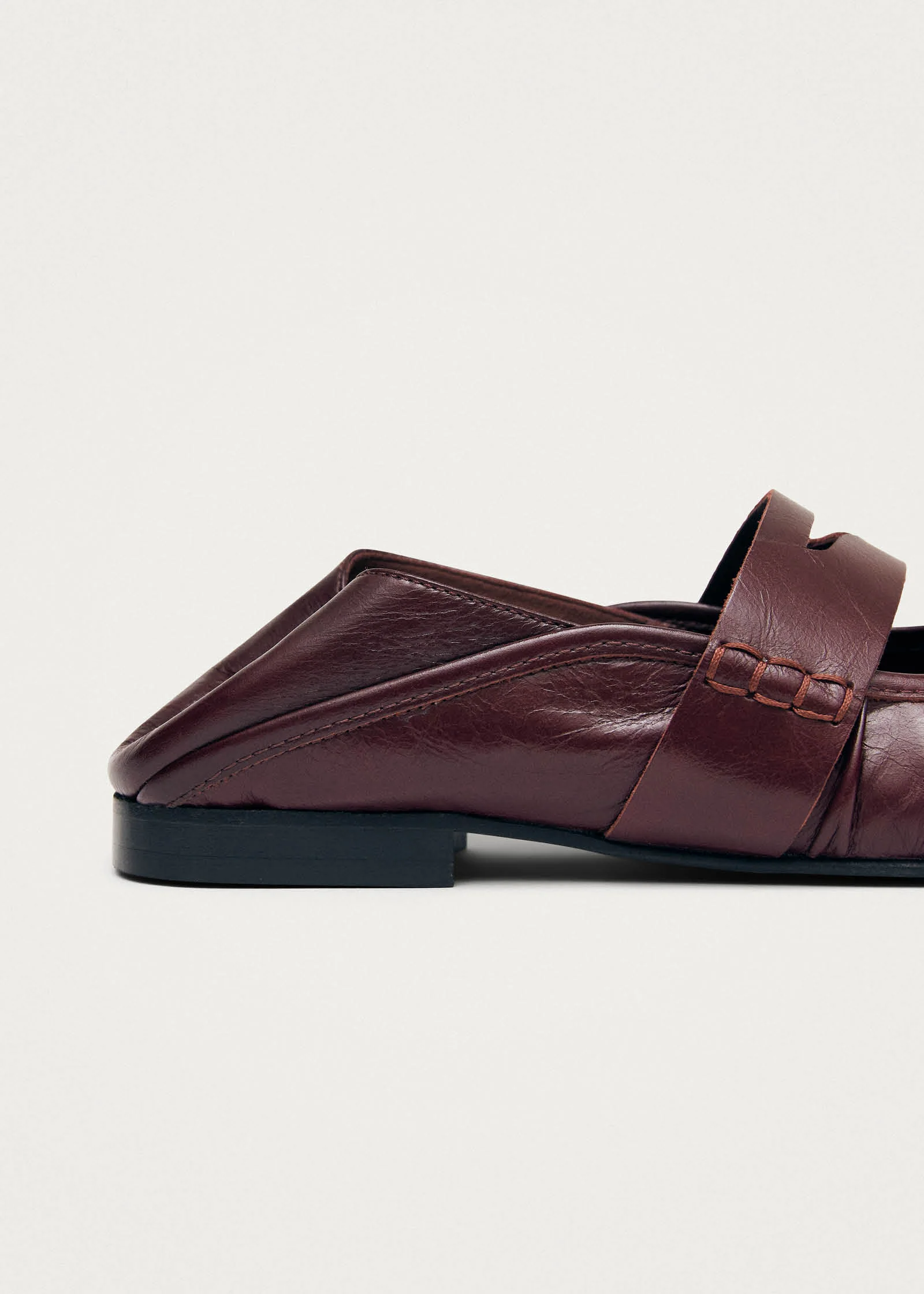 Bargo Burgundy Leather Ballet Flats - Image 7