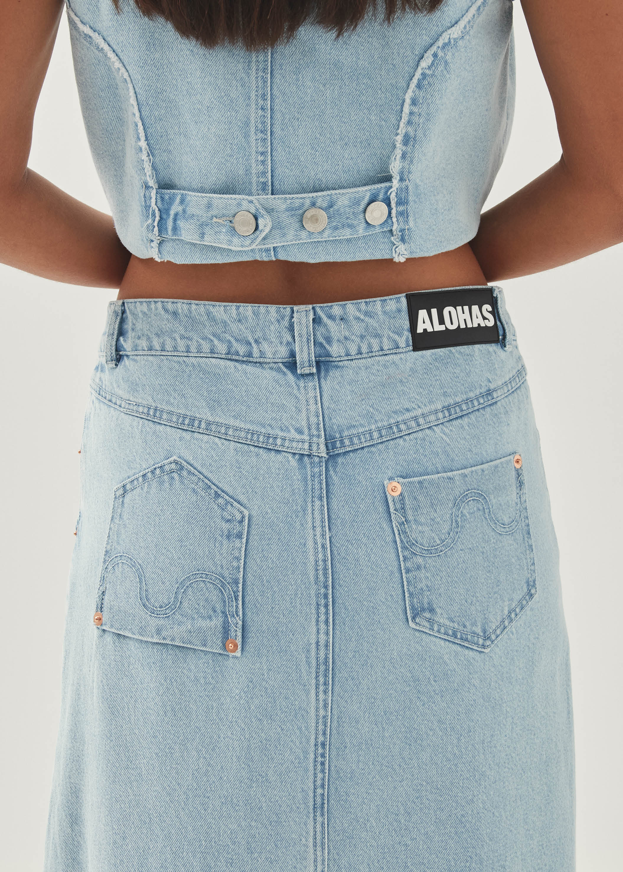 Carmina Light Blue Denim Skirt - Image 6