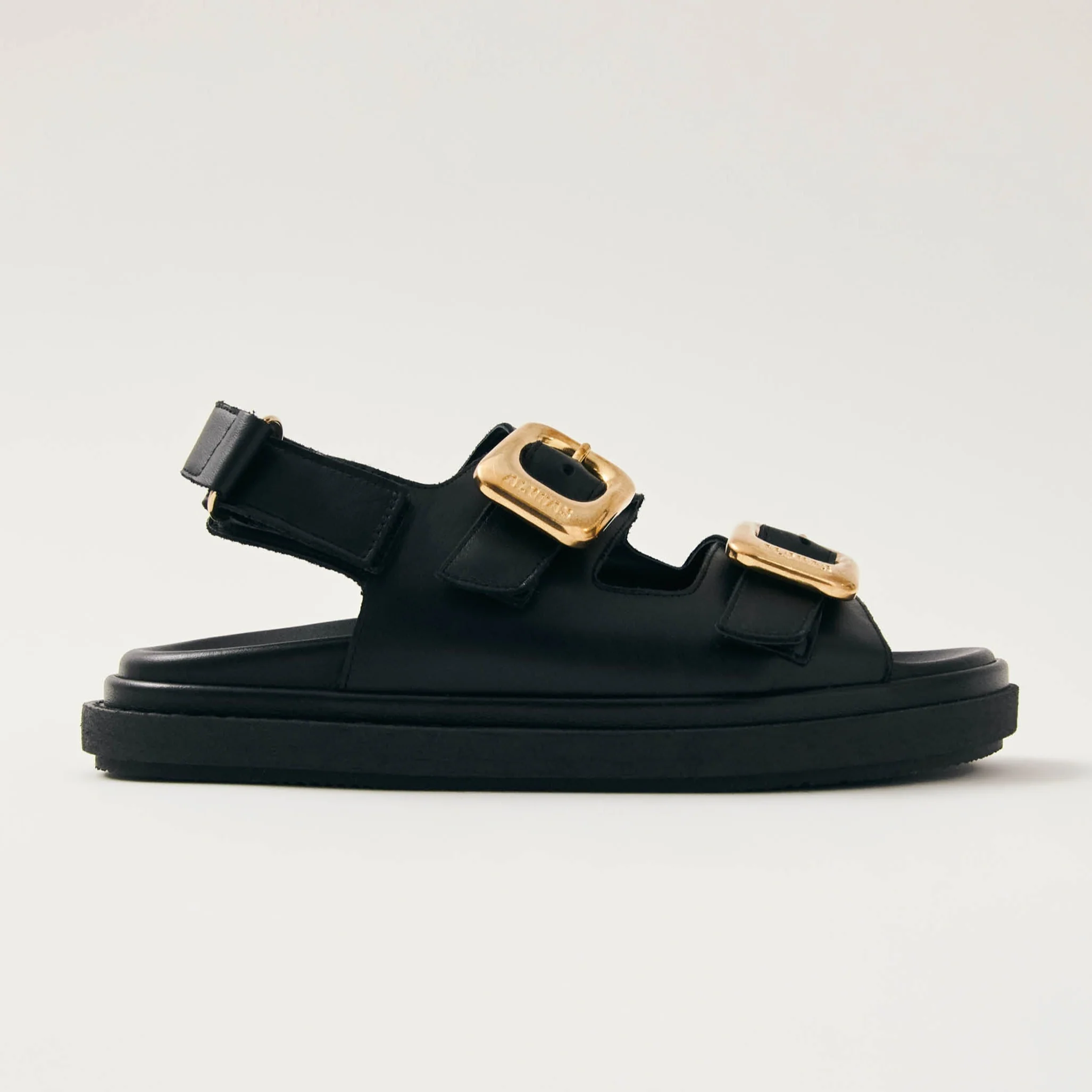 Daria Black Leather Sandals - Image 3