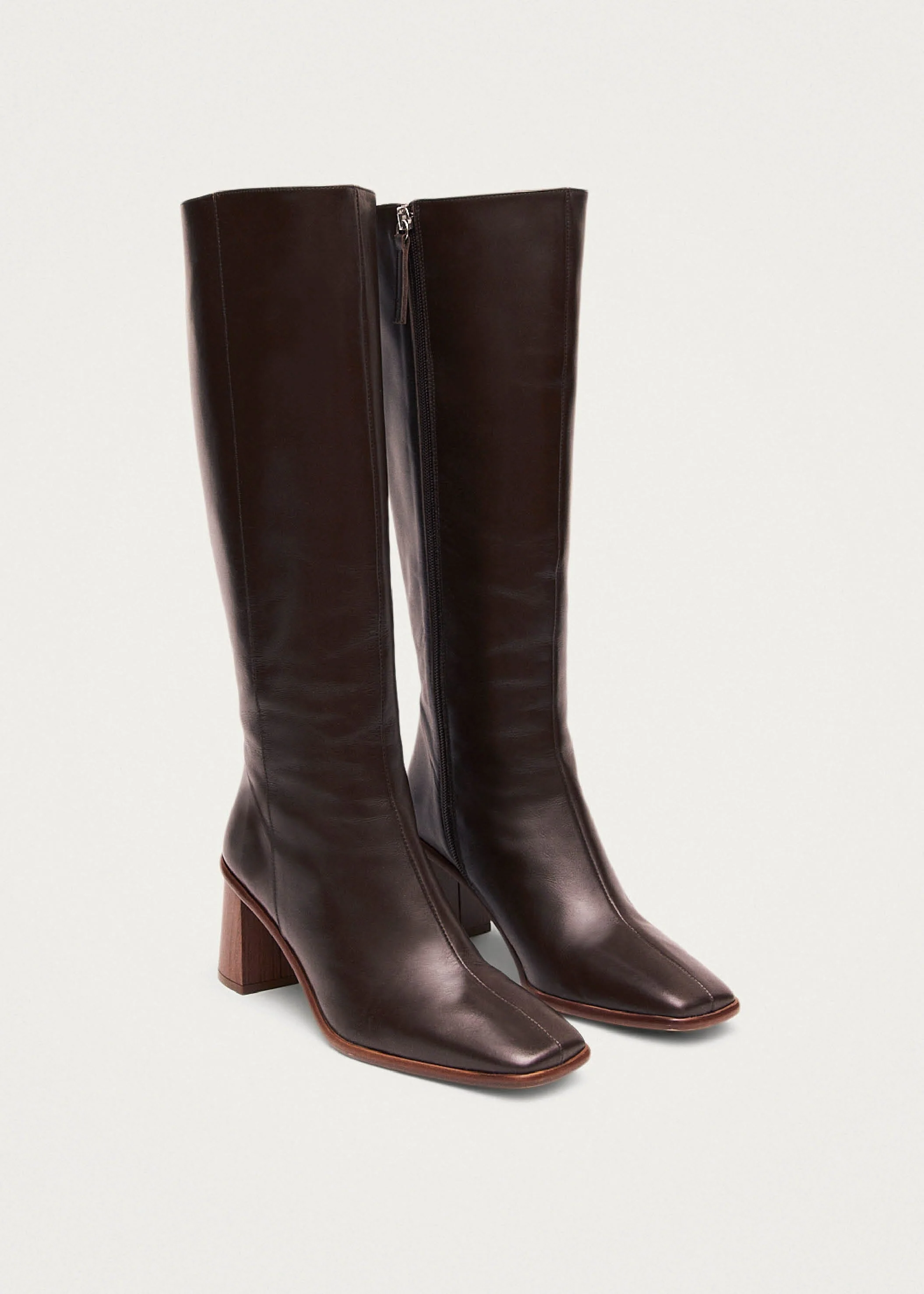 East Coffee Brown Leather Boots - Image 4