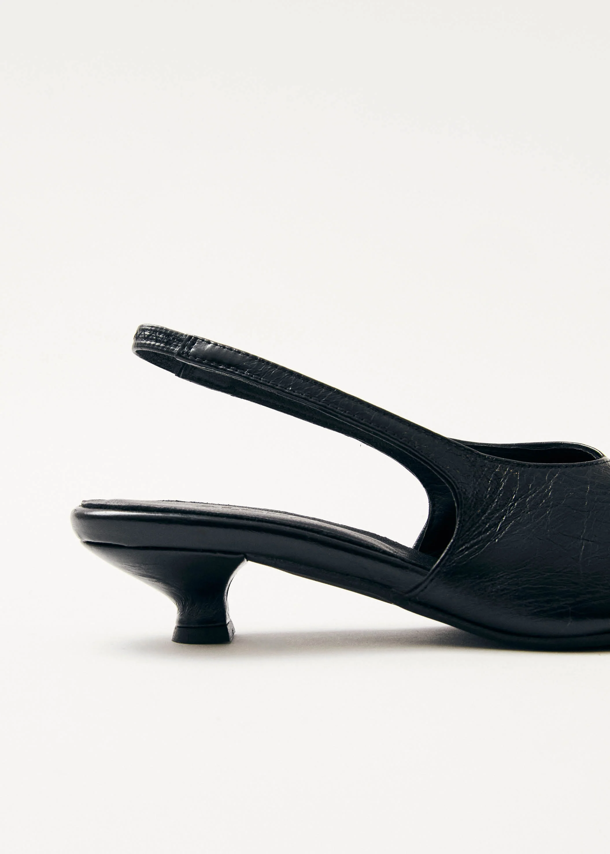 Eros Black Leather Pumps - Image 6