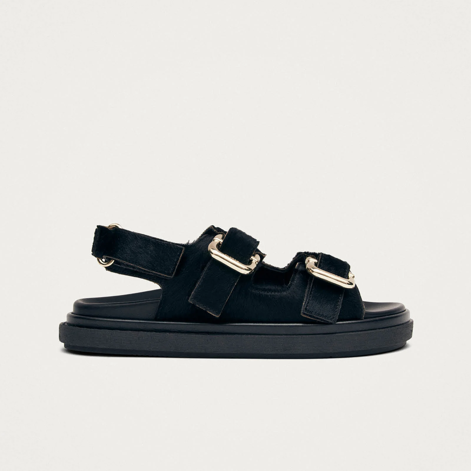 Harper Soft Black Leather Sandals - Image 3