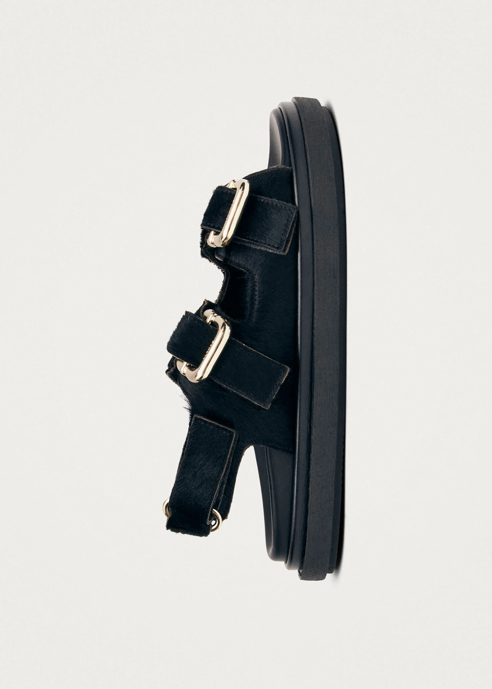 Harper Soft Black Leather Sandals - Image 4