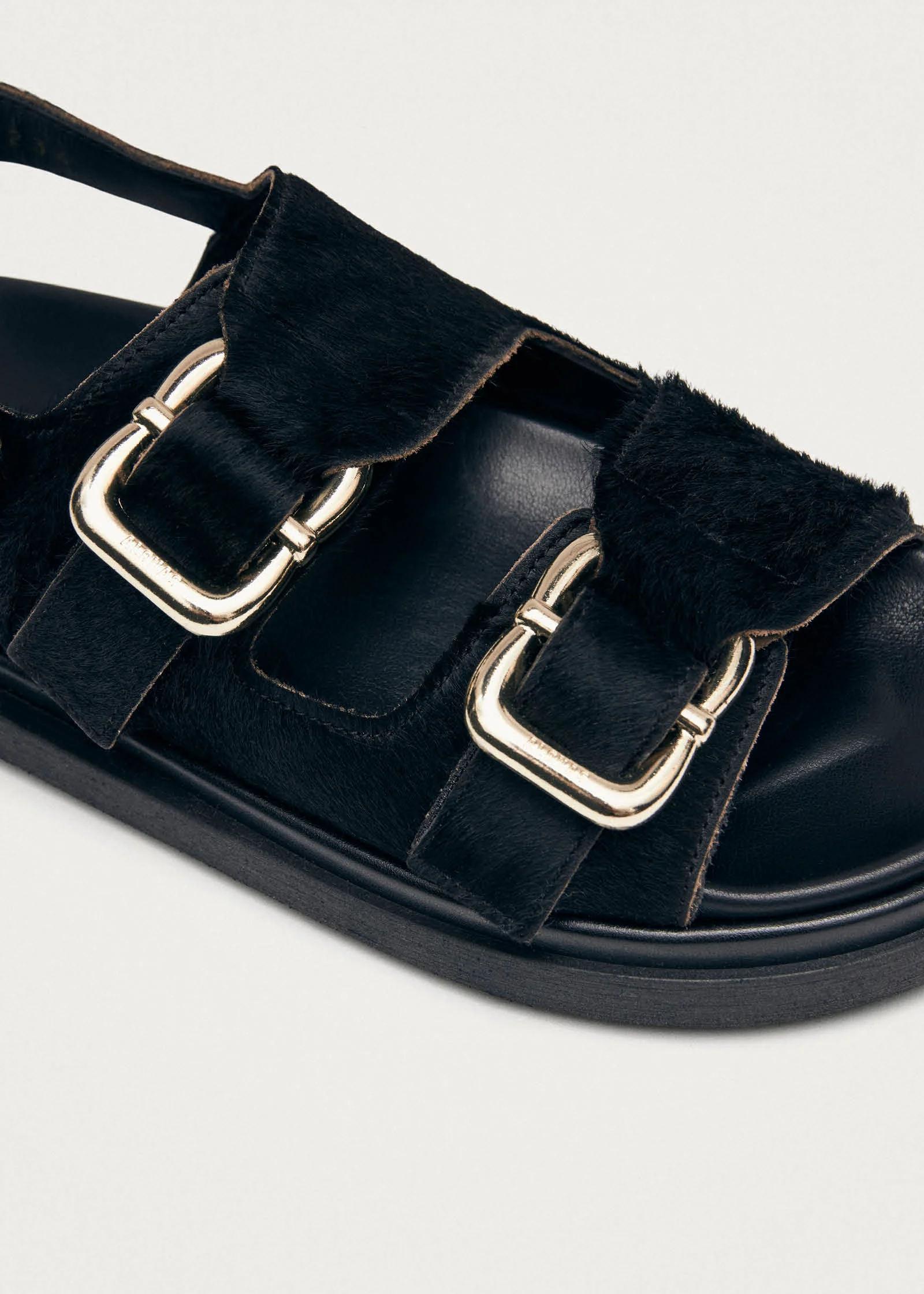 Harper Soft Black Leather Sandals - Image 6