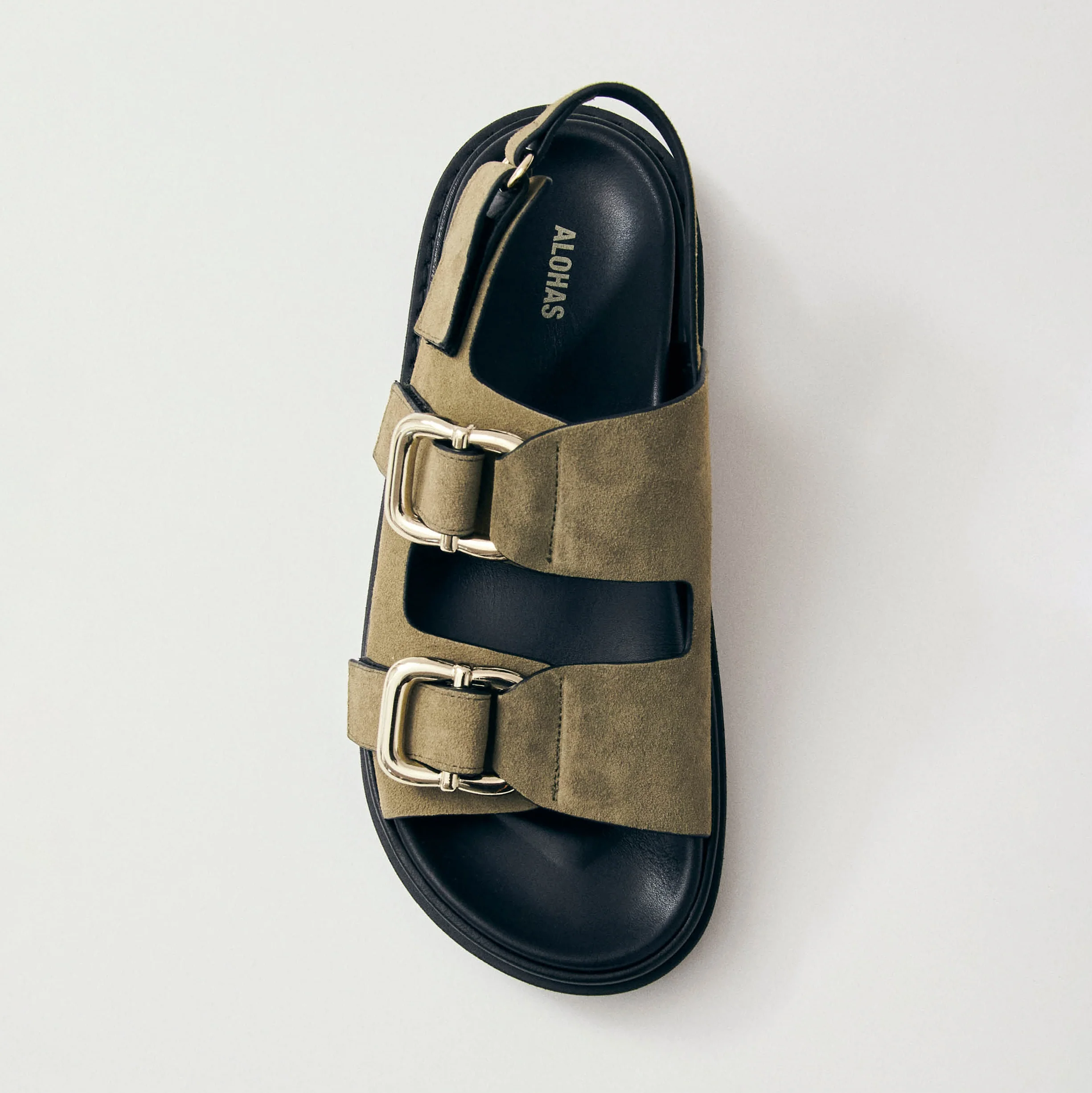 Harper Suede Khaki Leather Sandals - Image 3