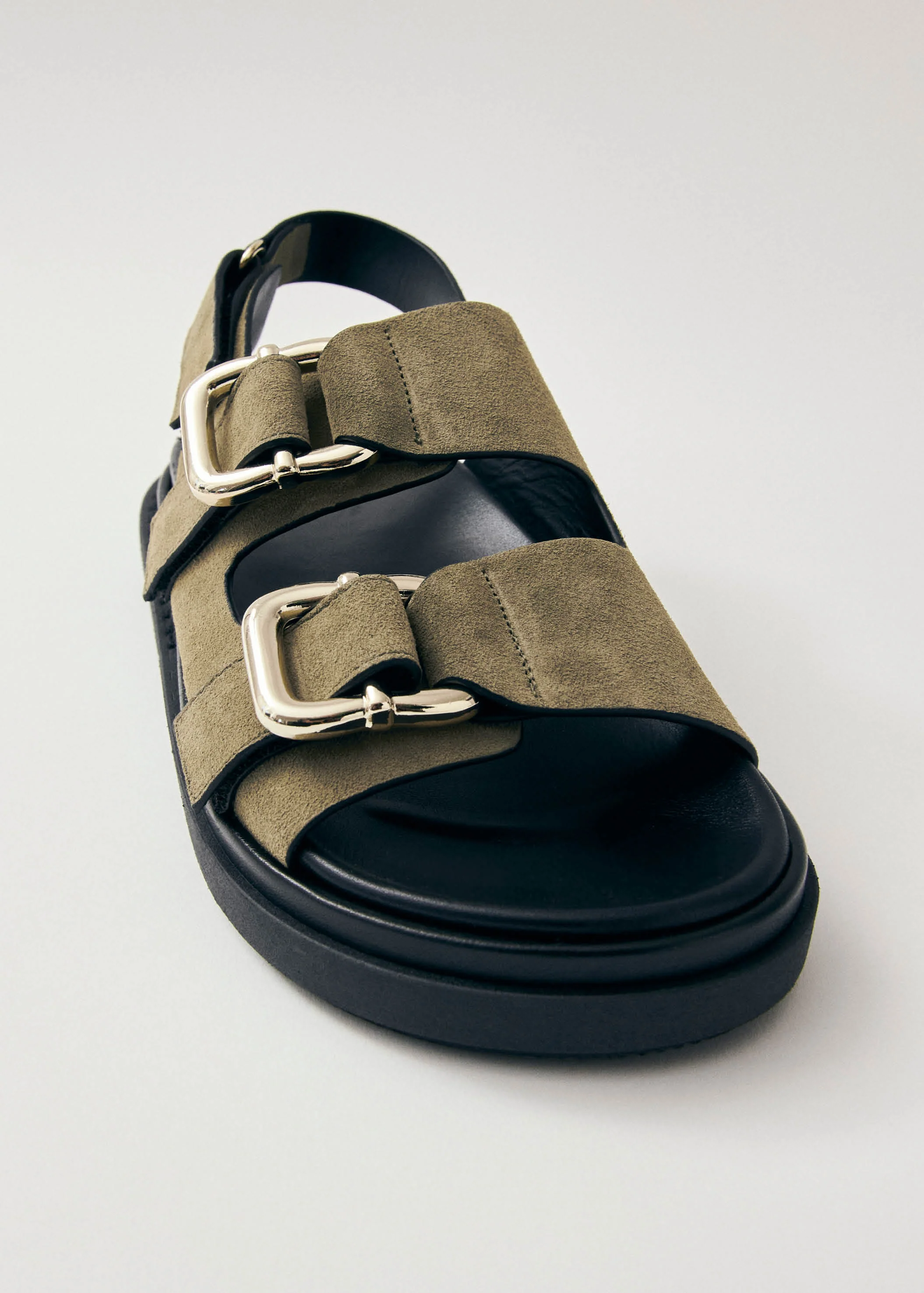 Harper Suede Khaki Leather Sandals - Image 5