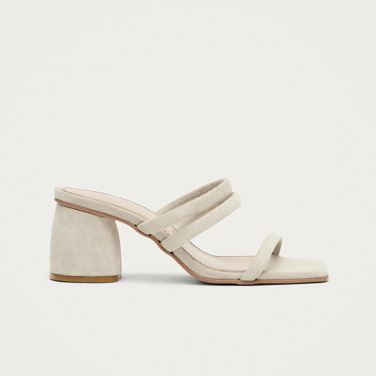 Indiana Stone Beige Leather Sandals - Image 3