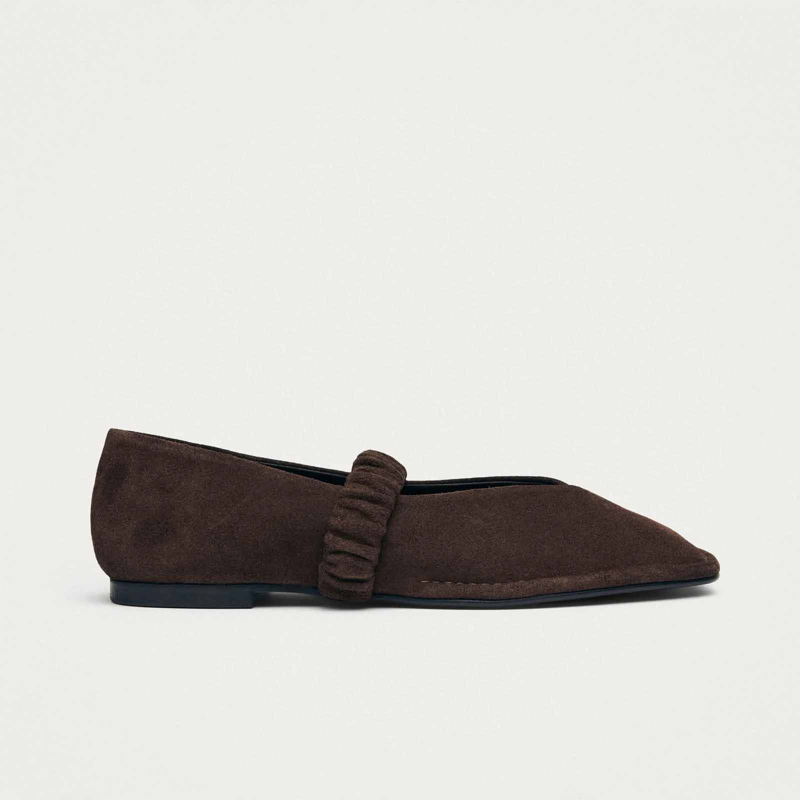 Lautan Suede Brown Leather Ballet Flats - Image 3