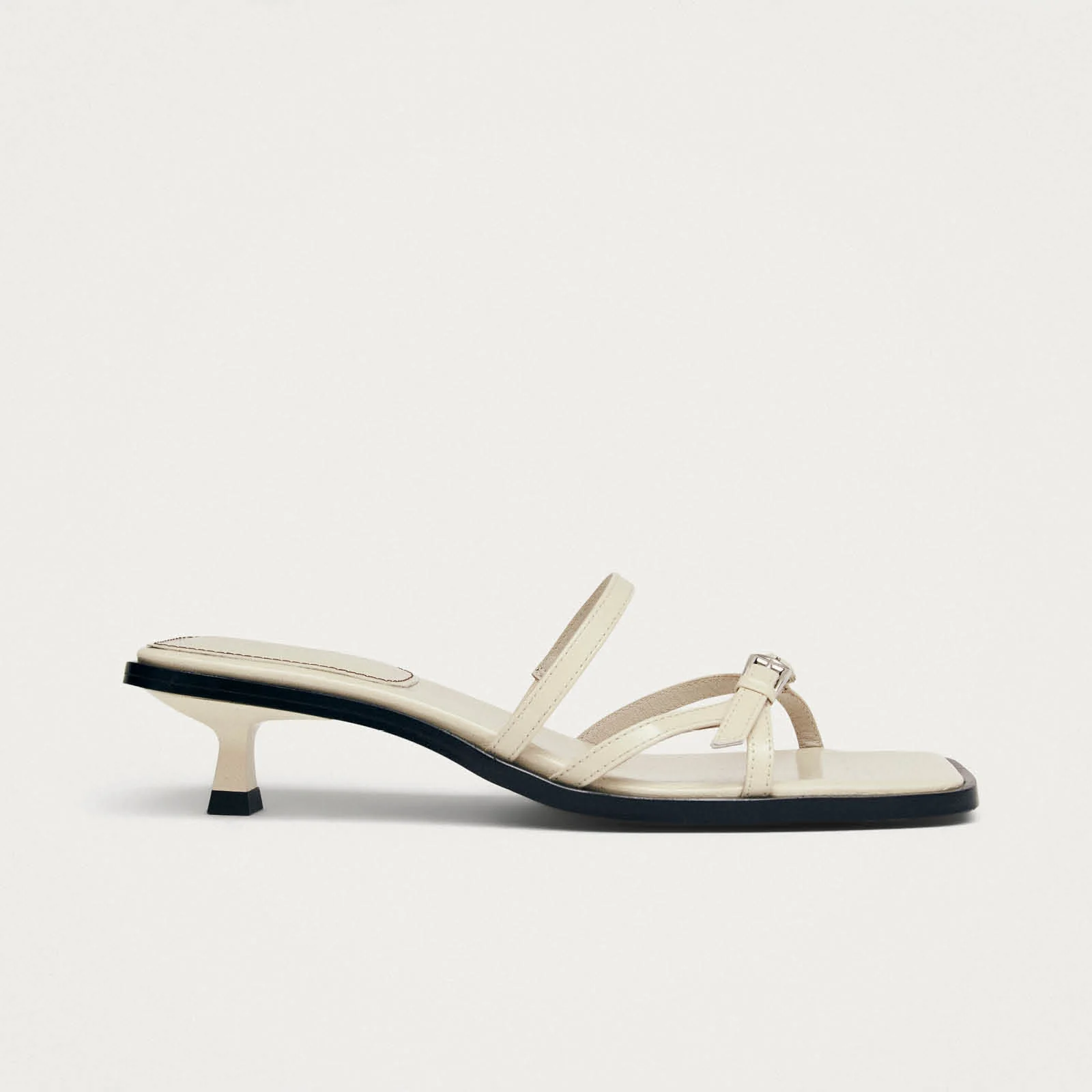 Liko Patent Cream Leather Sandals - Image 3