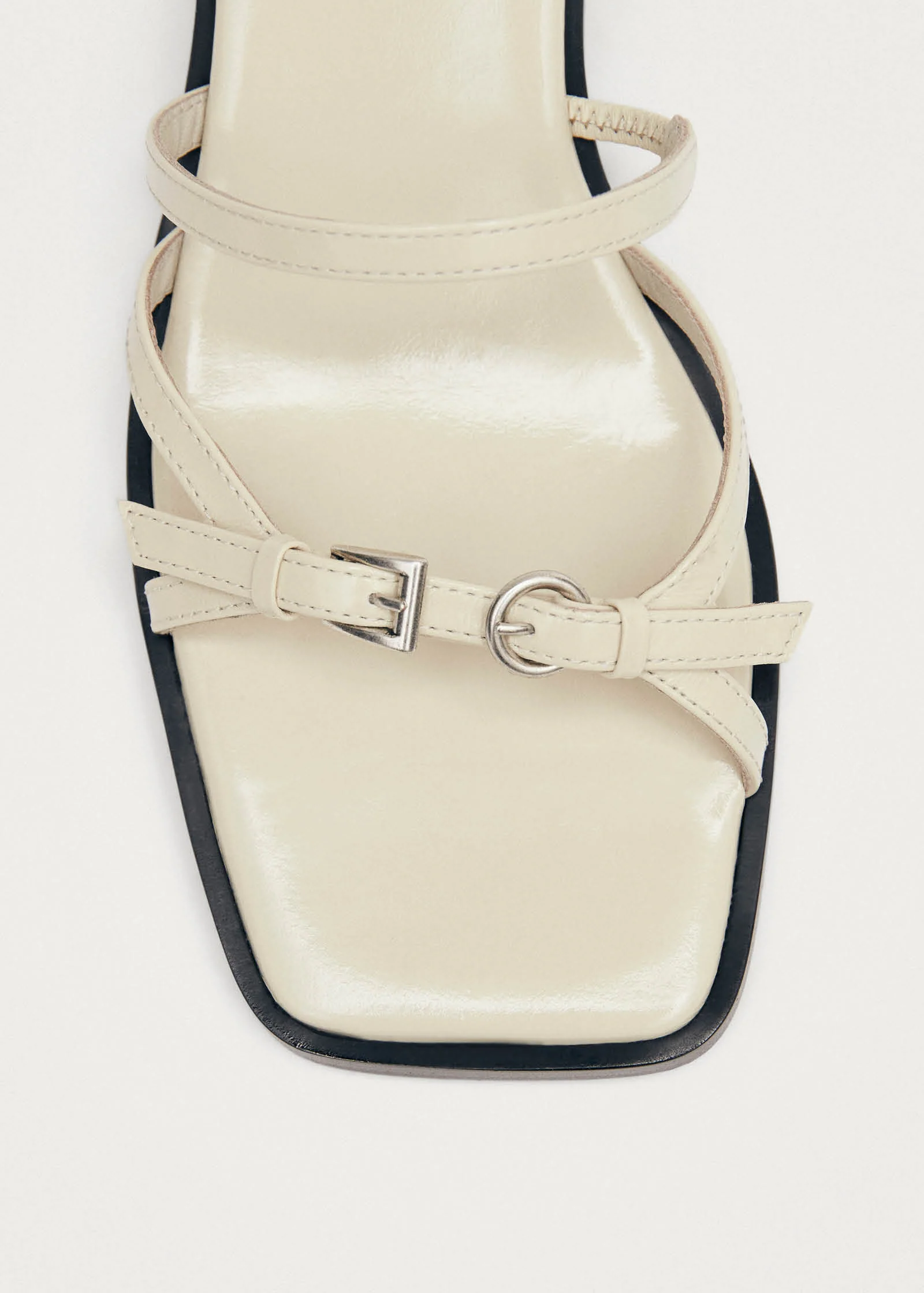 Liko Patent Cream Leather Sandals - Image 6