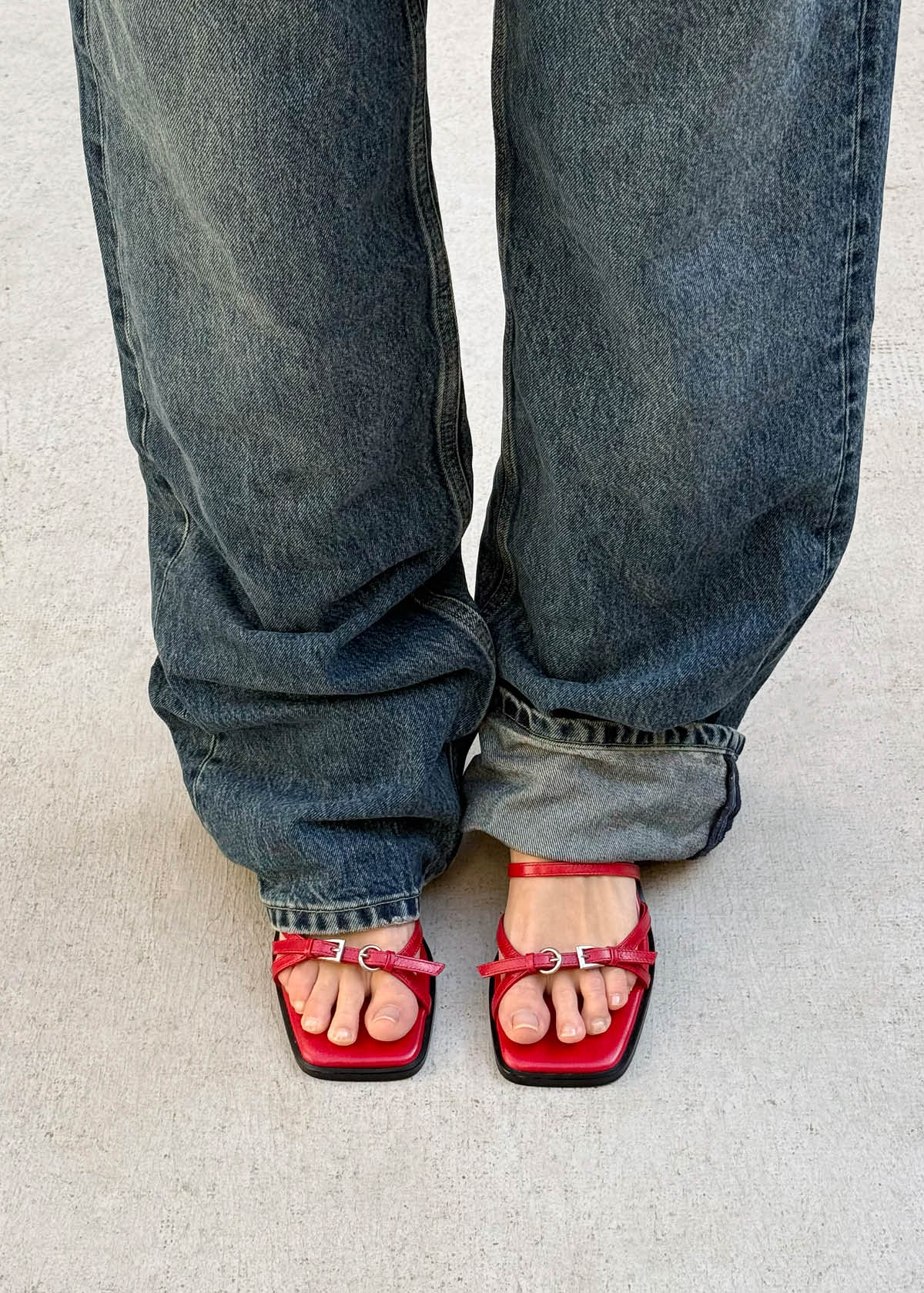 Liko Rift Red Leather Sandals - Image 2
